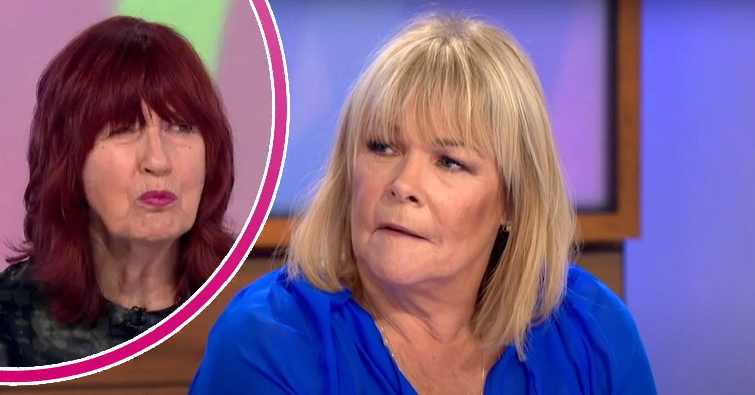 Linda Robson looking concerned and Janet Street Porter squinting on Loose Women