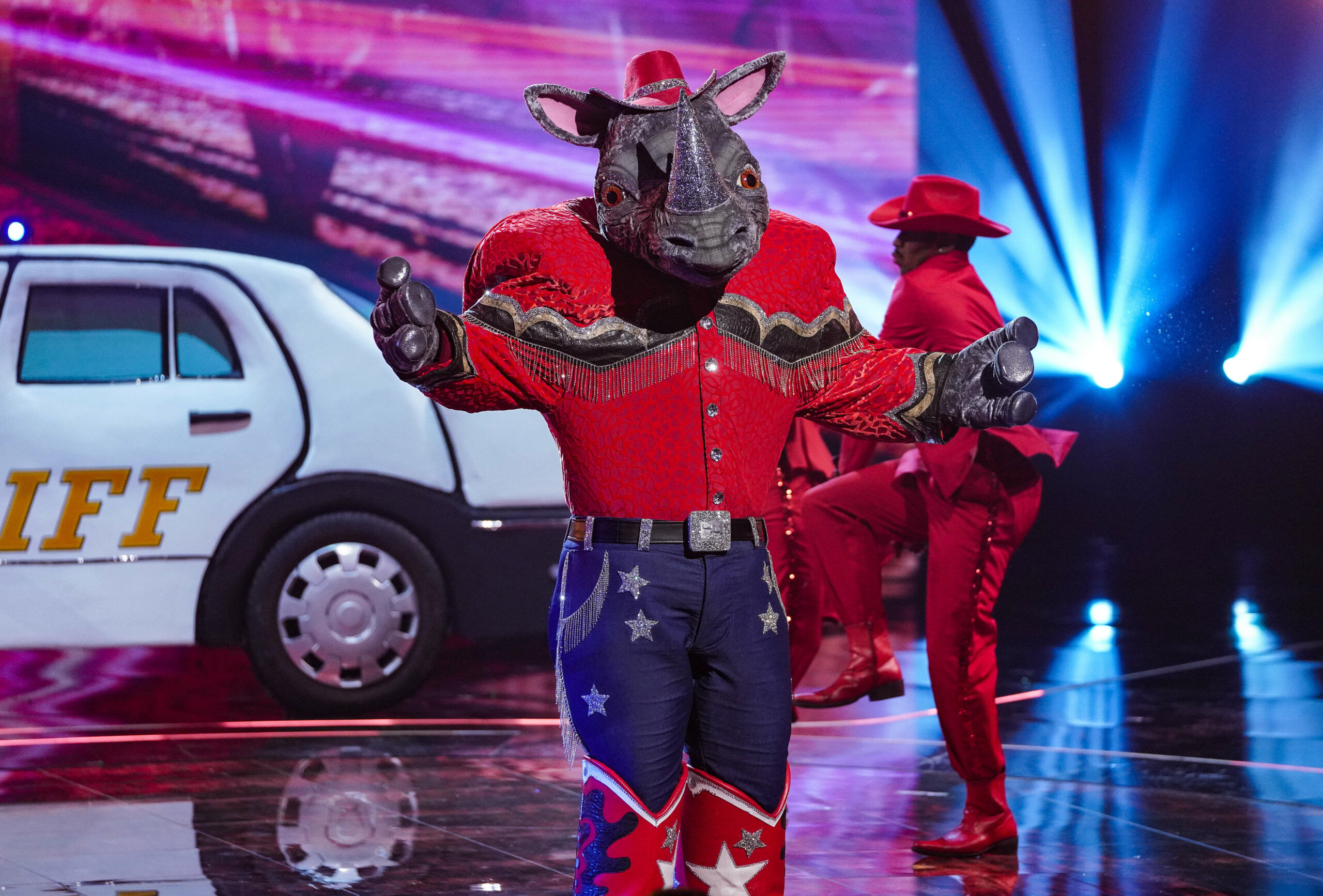 Rhino dances on The Masked SInger