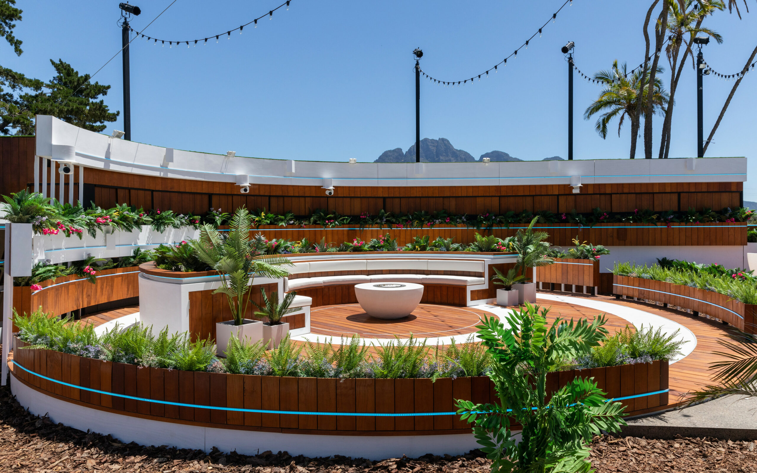 Love Island firepit in 2023 villa