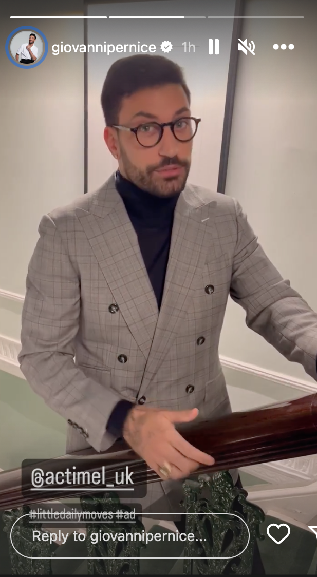 Giovanni Pernice wearing glasses