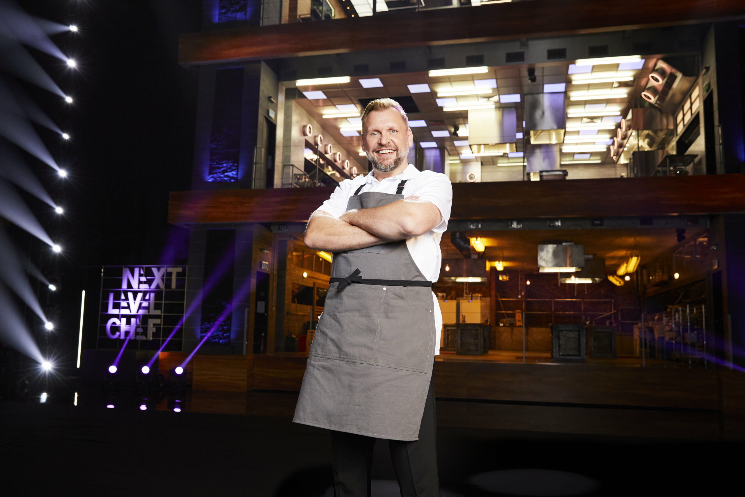 Tony Golding folds his arms on Next Level Chef