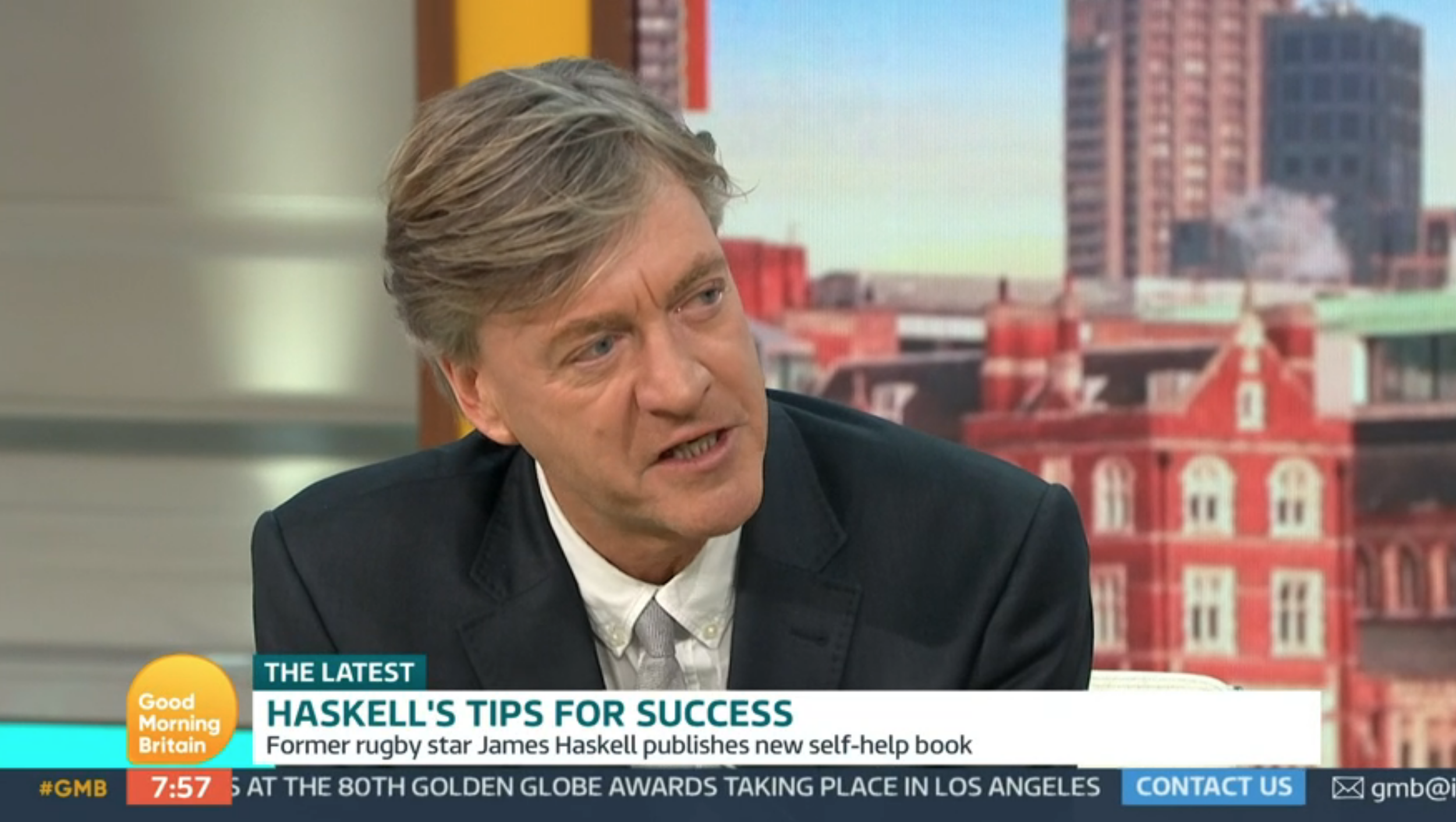 Richard Madeley interviewing his son in law on GMB today