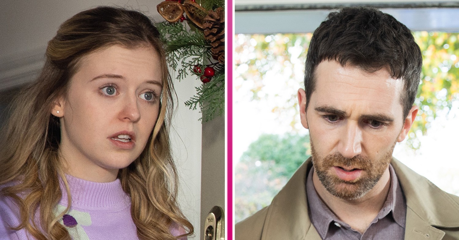 Summer looking shocked and Mike looking confused in Coronation Street