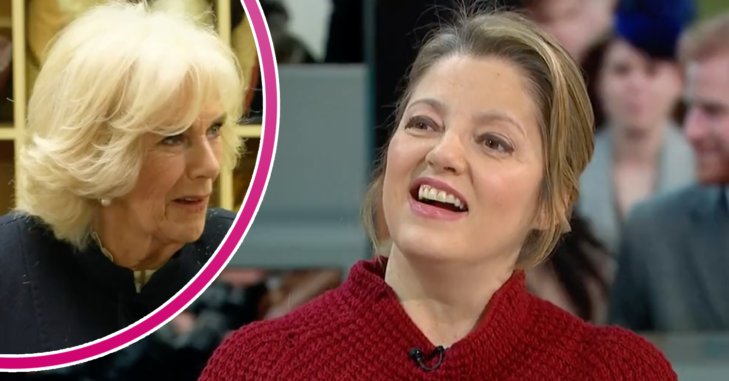 GMB guest Petronella speaking and Camilla Queen Consort inset