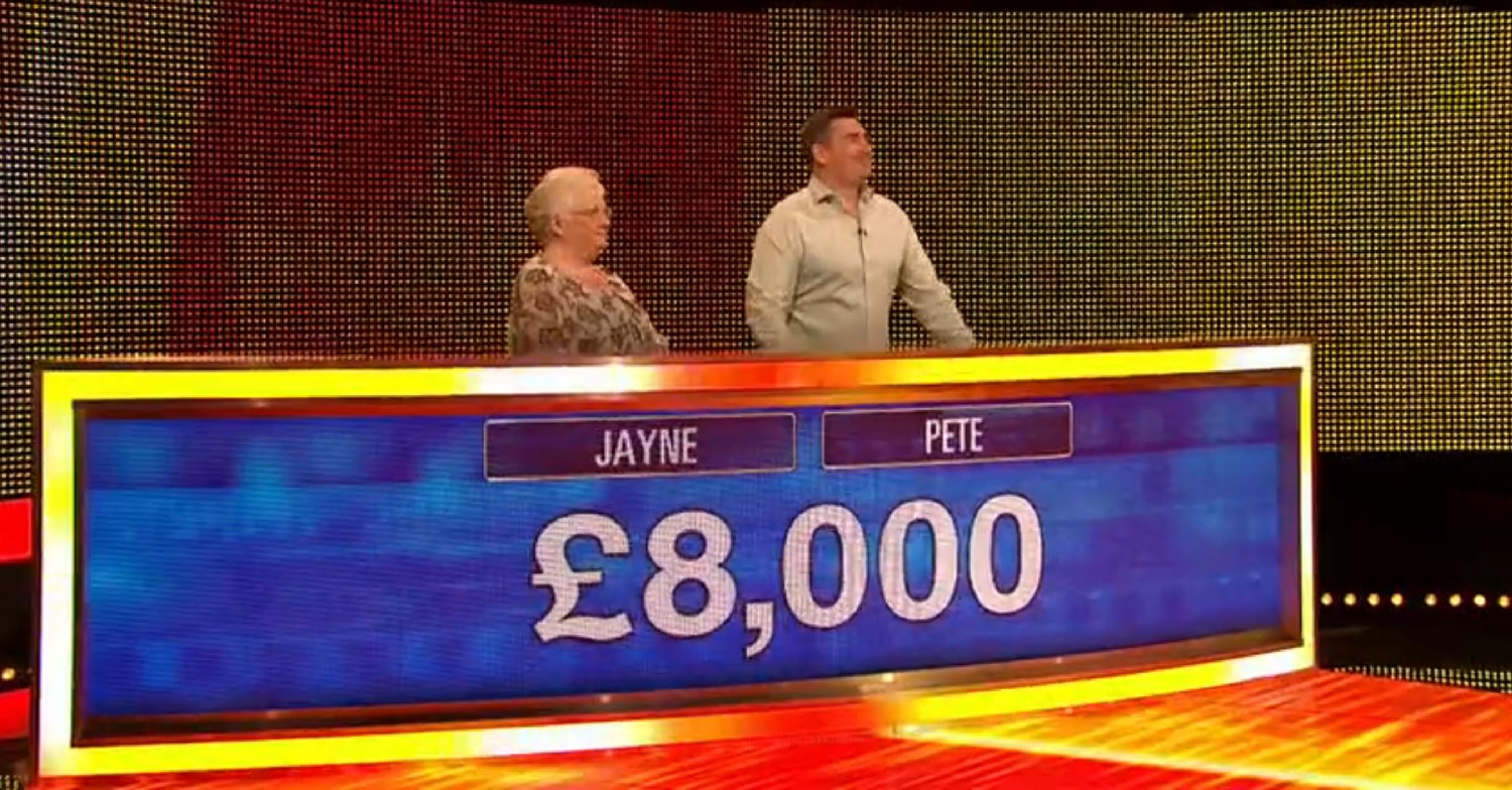 Jayne and Pete on The Chase on ITV