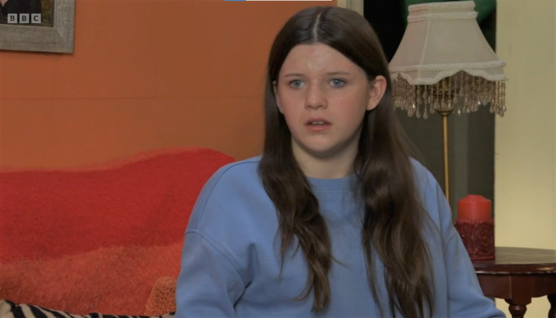 Lily Slater looks worried as she talks about being pregnant