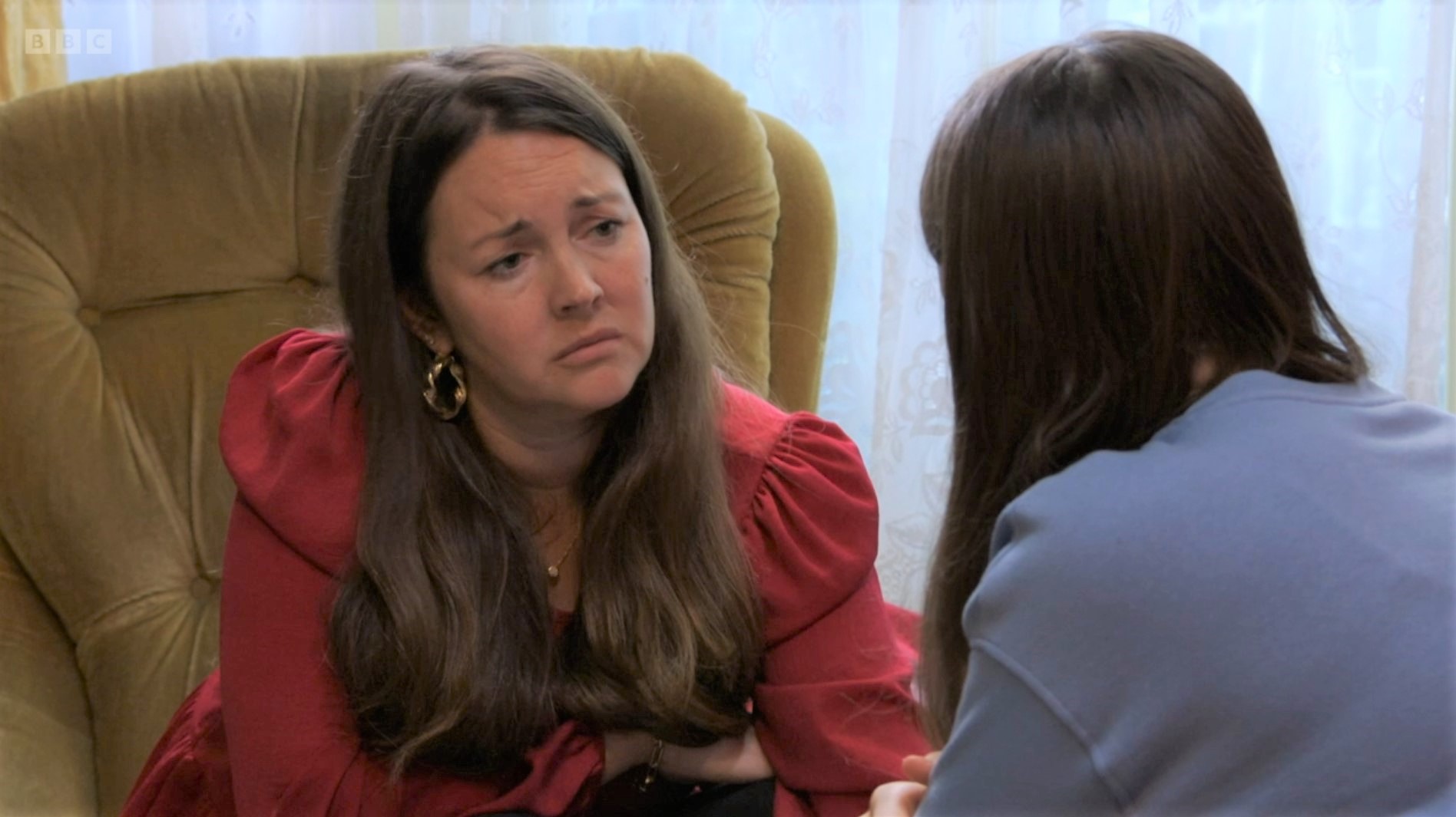 EastEnders: Stacey sympathetically reaches over to hold Lily's hand