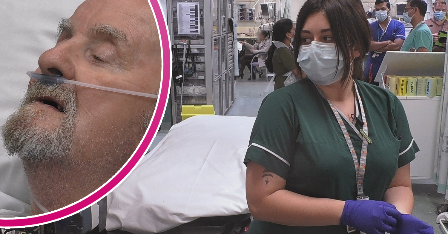 Mick and his doctors frown in 24 Hours in A&E