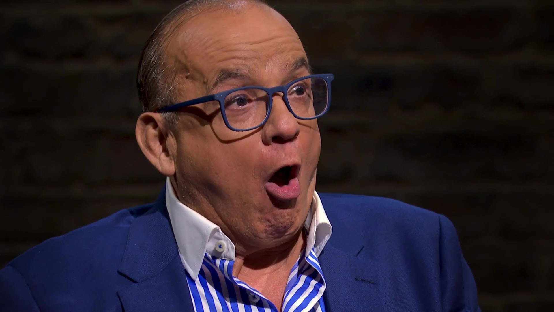 Touker Suleyman looking shocked in Dragons' Den