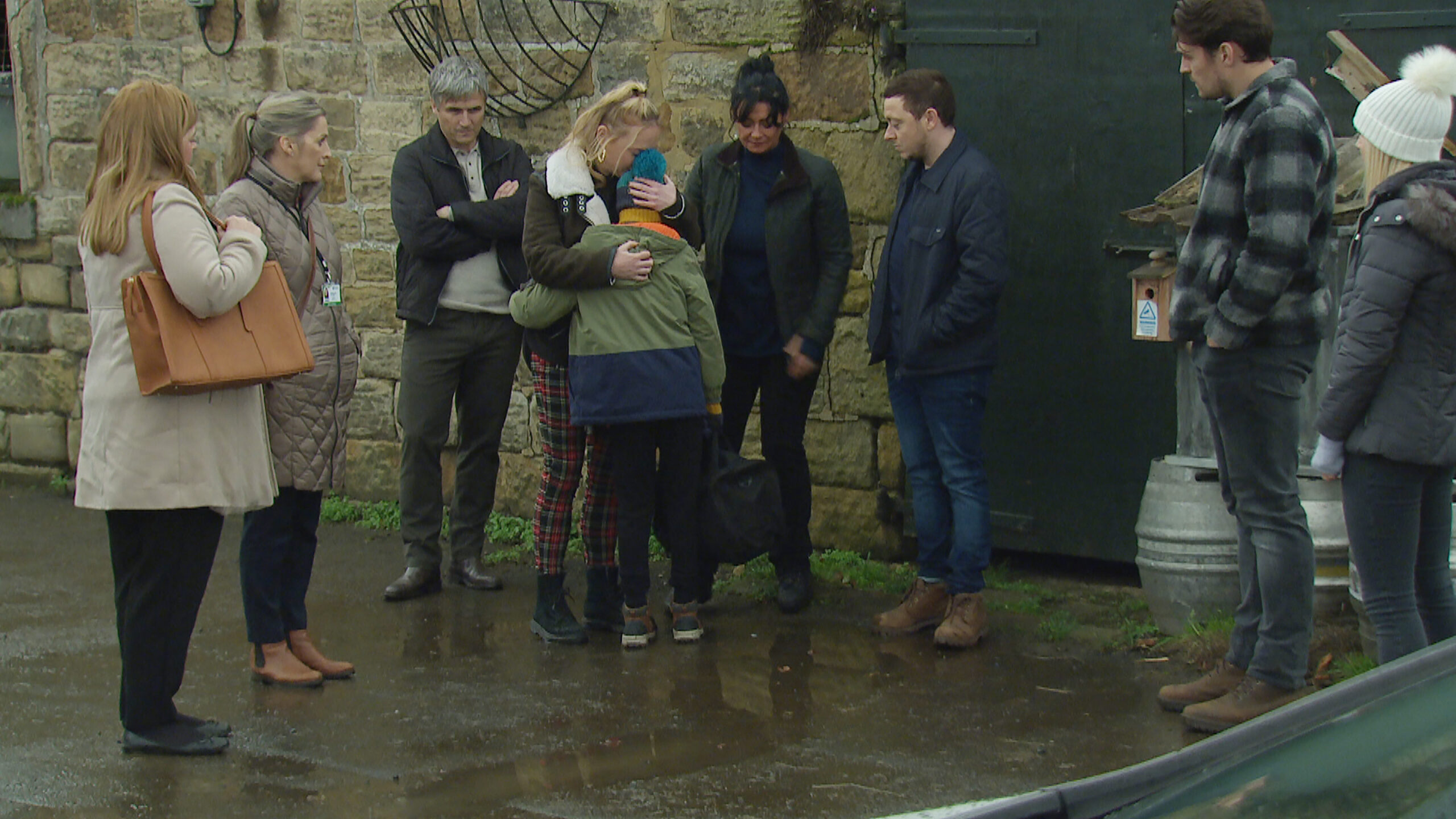 Kyle hugs Amy in Emmerdale spoilers as social services take him away