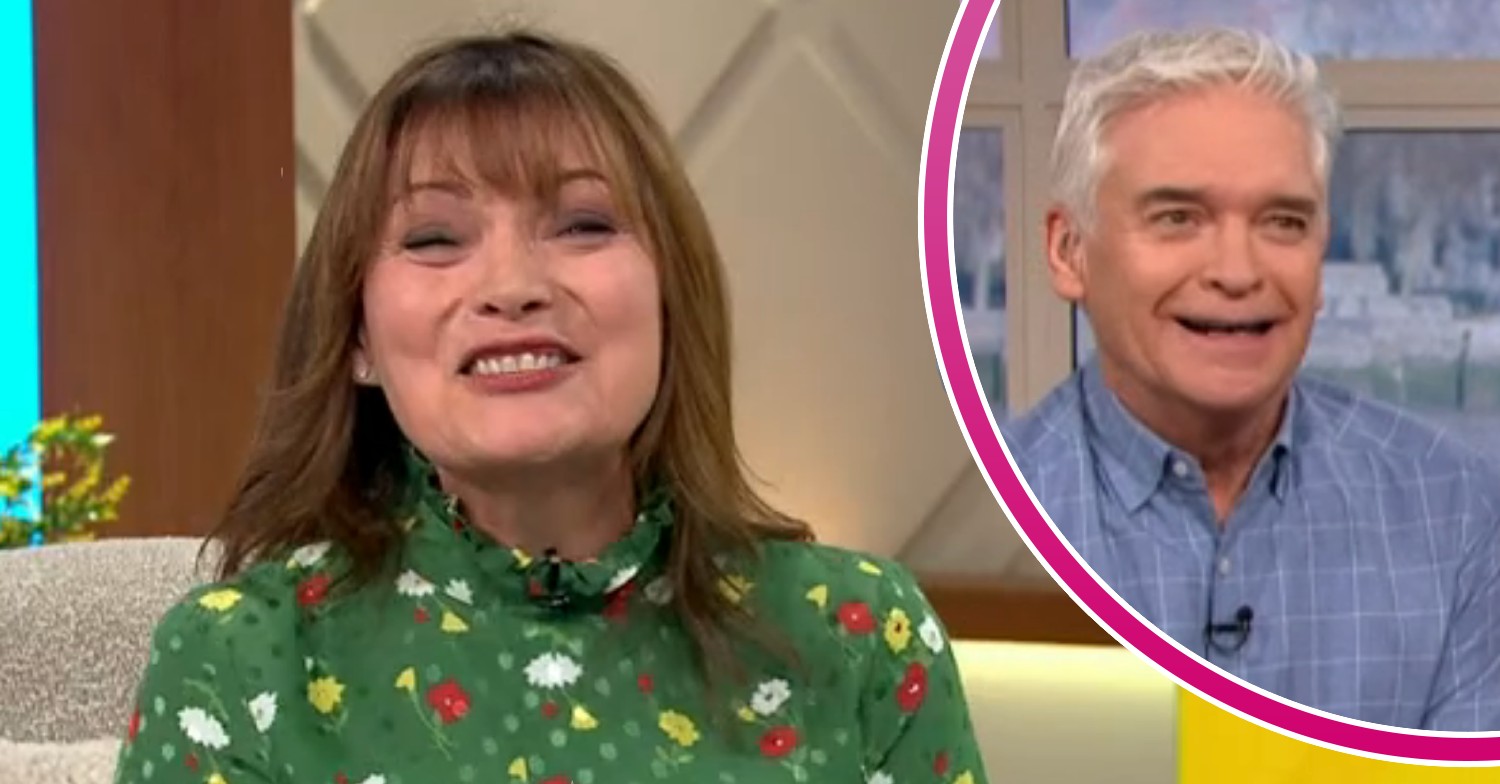 Lorraine Kelly and Phillip Schofield looking scared