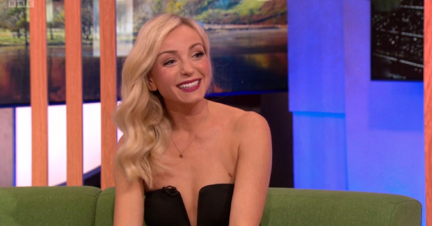 Helen George smiling on The One Show last night