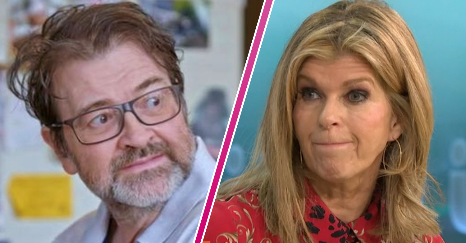 Kate Garraway looking sad and a poorly husband Derek