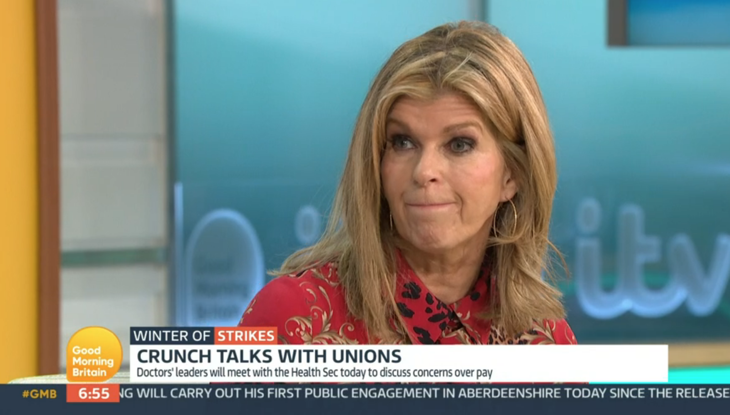 Kate Garraway appeared upset as she hosted GMB