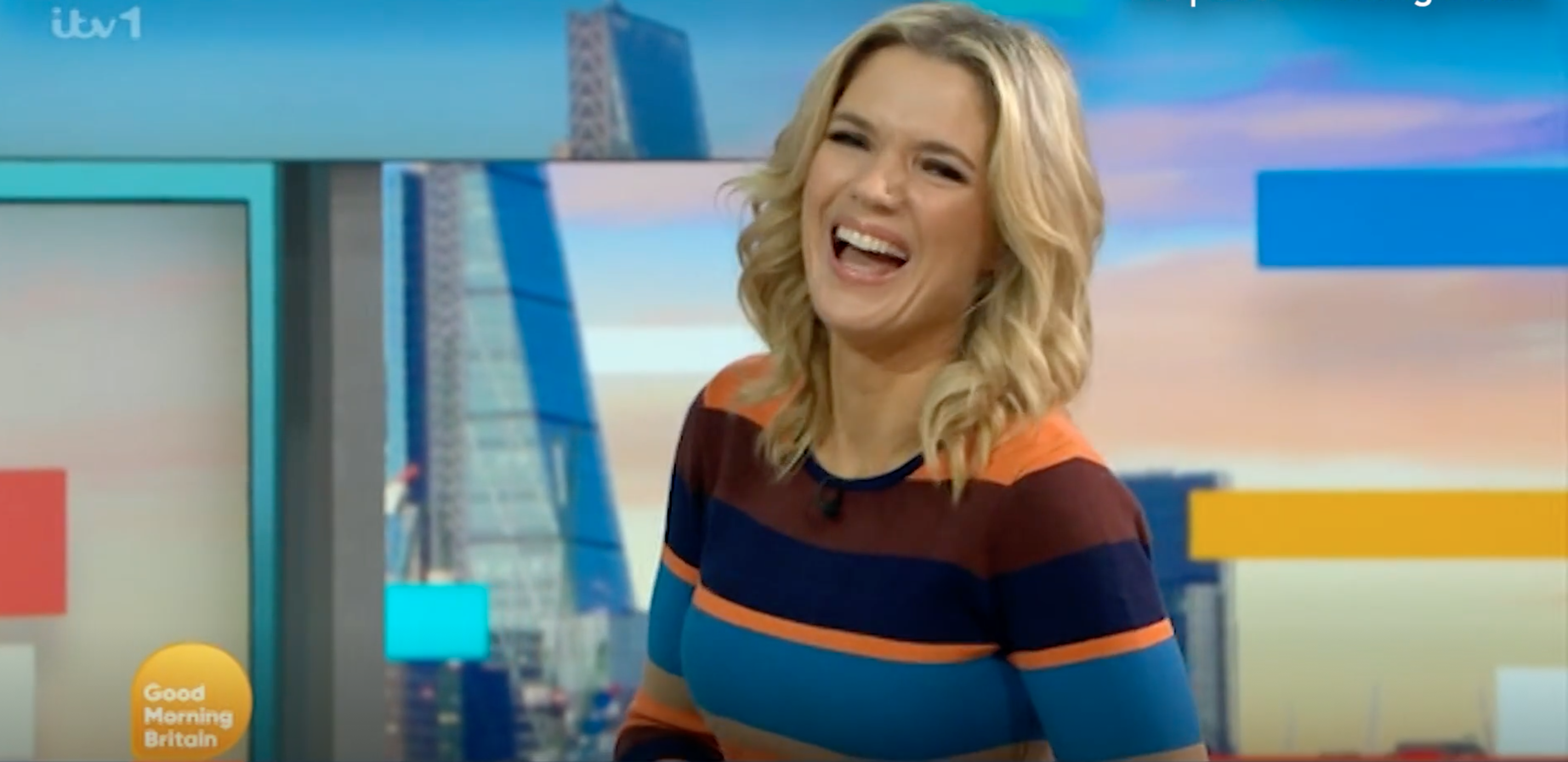 Charlotte Hawkins laughing on Good Morning Britain 