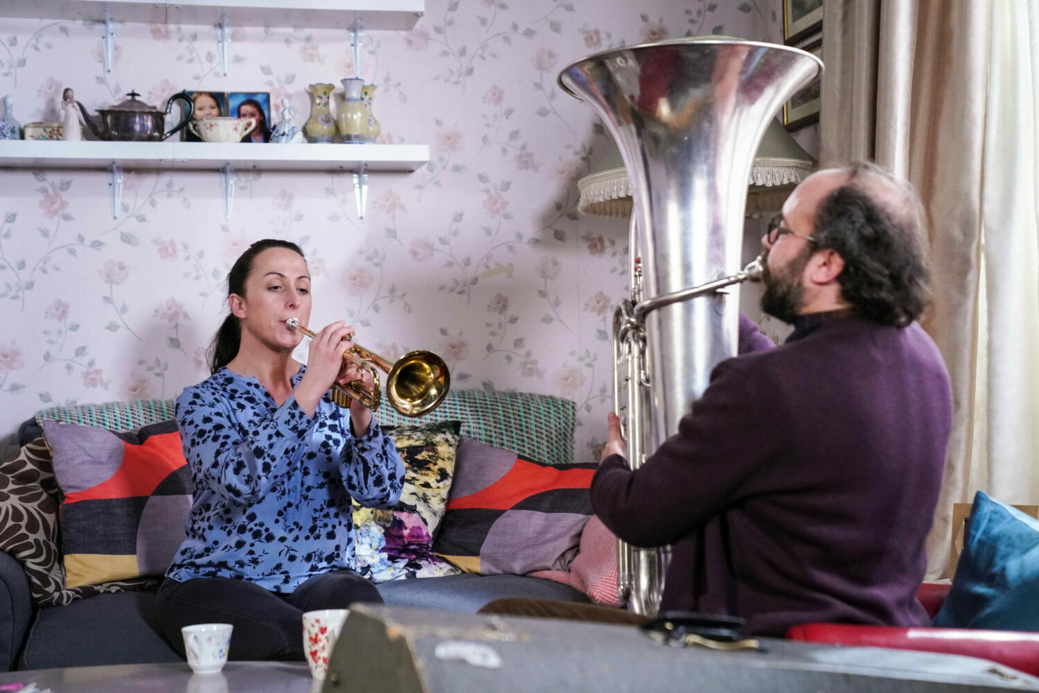 EastEnders: Sonia and Reiss are blowing into their trumpets