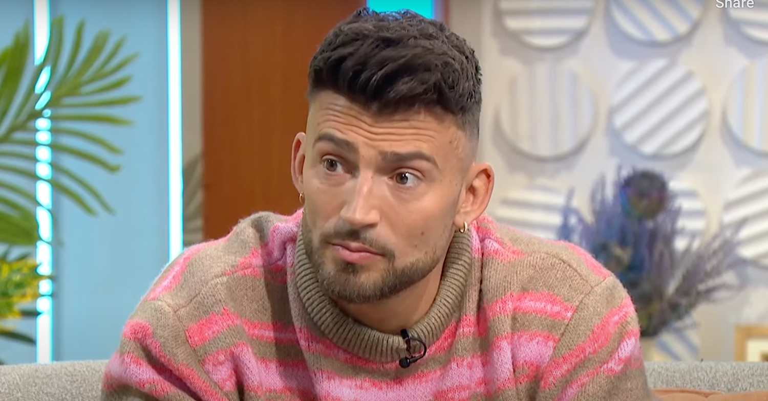 Jake Quickenden on Lorraine today looking anxious