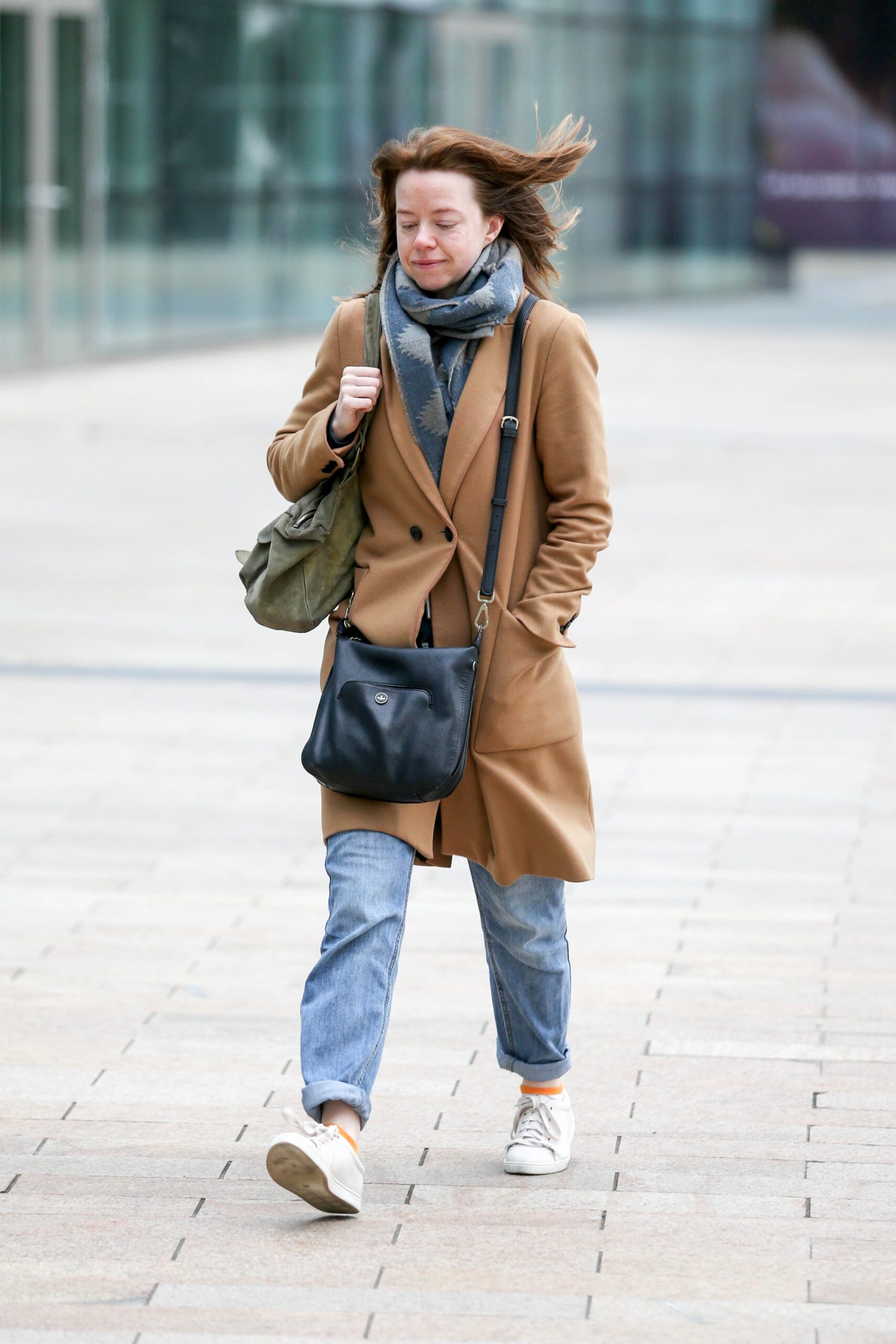 Corrie actress Georgia Taylor wearing a coat