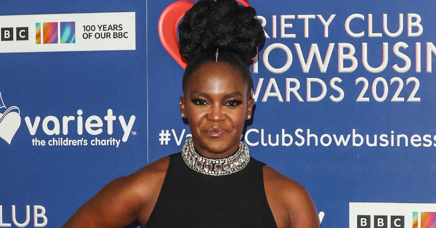 Dancing On Ice judge Oti Mabuse smiling at event