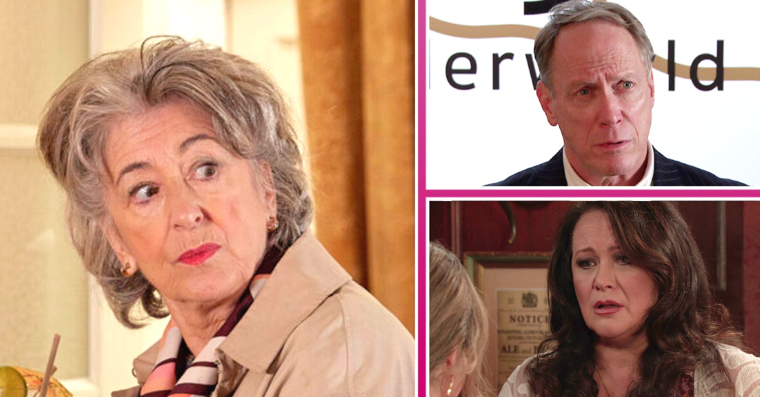 Coronation Street spoilers: Evelyn, Stephen and Christina threeway split pic