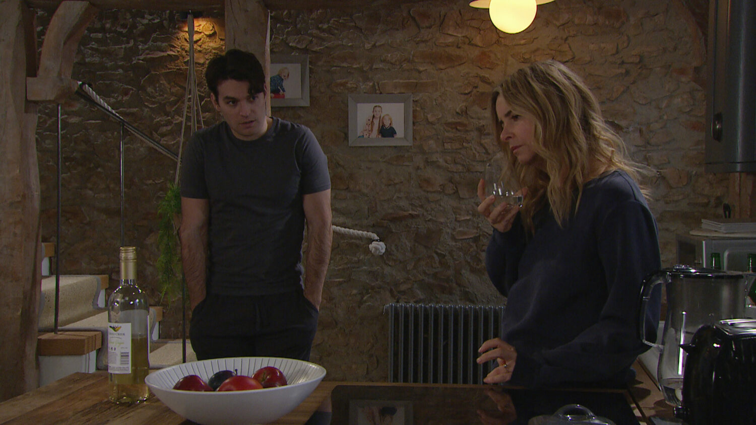 Mackenzie looks worried in Emmerdale as distant Charity hits the bottle