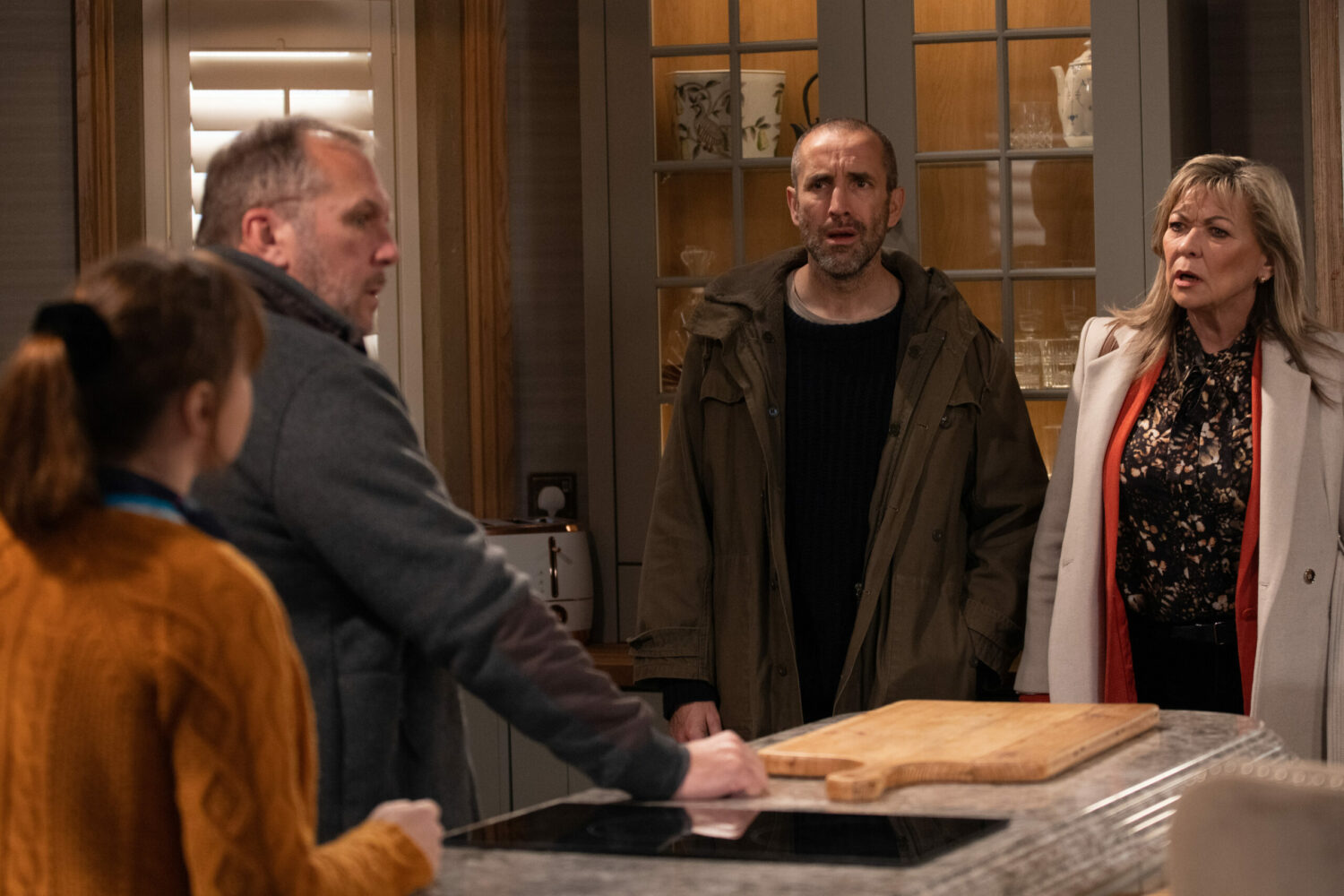 Emmerdale's Will is furious and Kim, Sam and Lydia look on in Home Farm