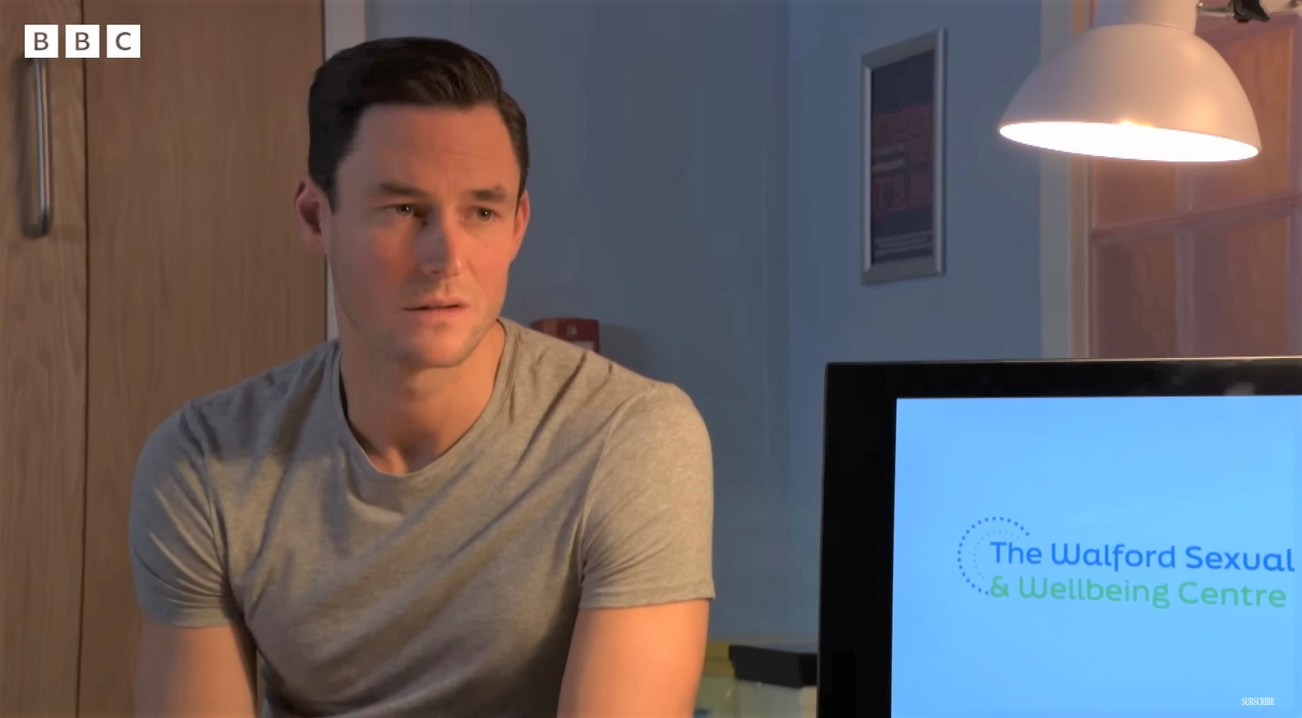 EastEnders: Zack looks worried at the sexual health clinic