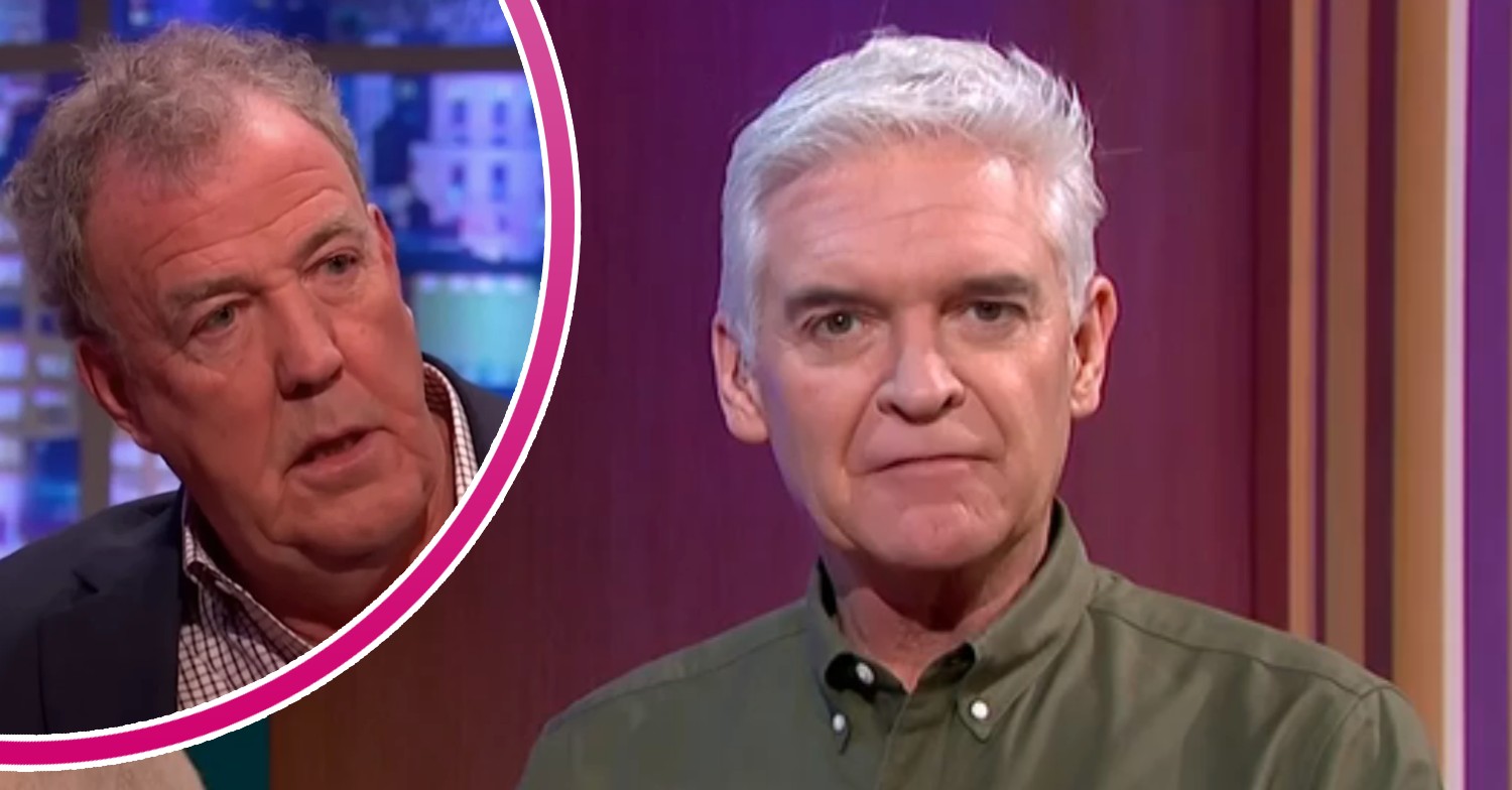 Jeremy Clarkson looking stunned, Phillip Schofield on This Morning today