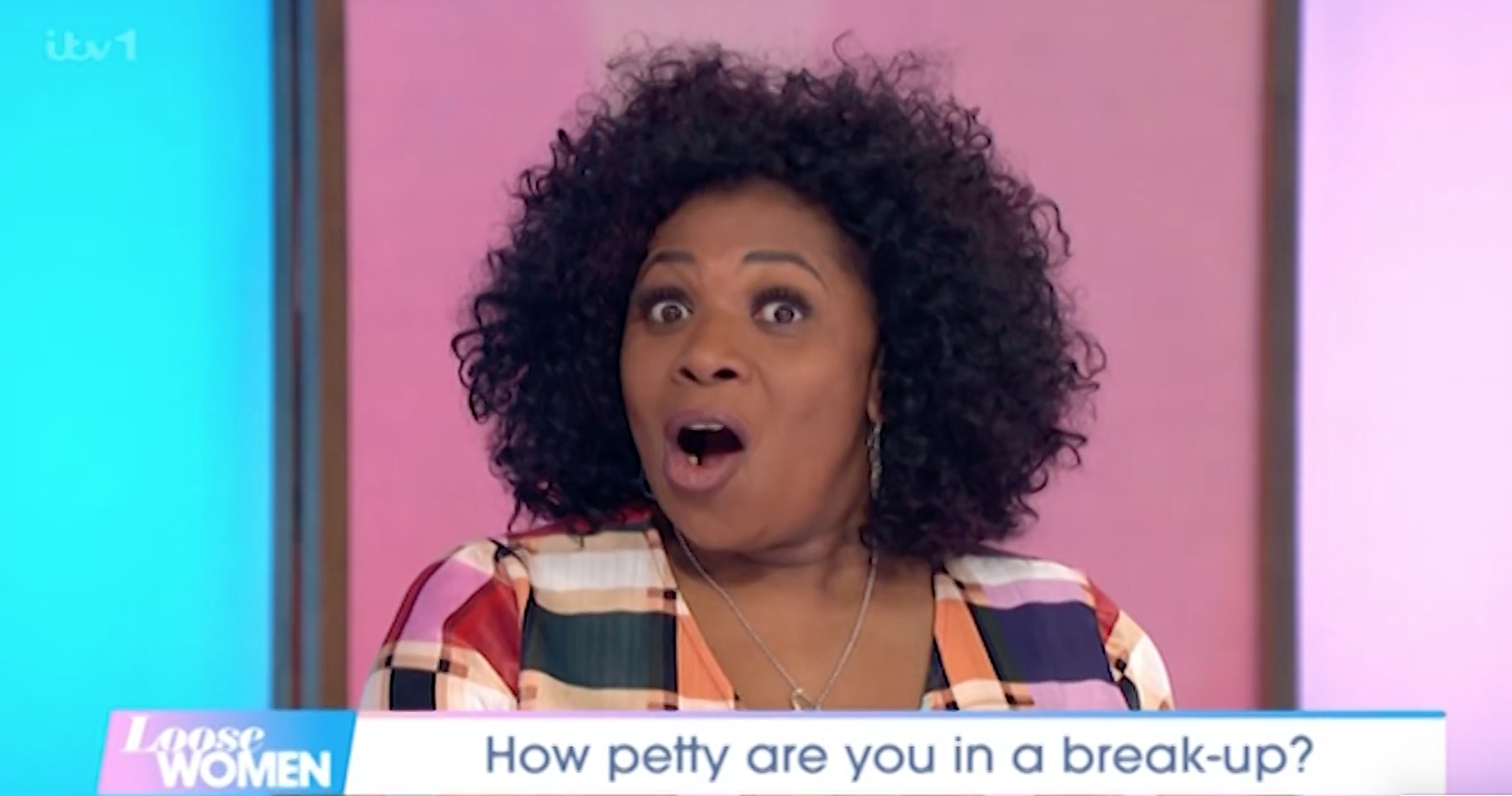 Brenda Edwards looking shocked on Loose Women