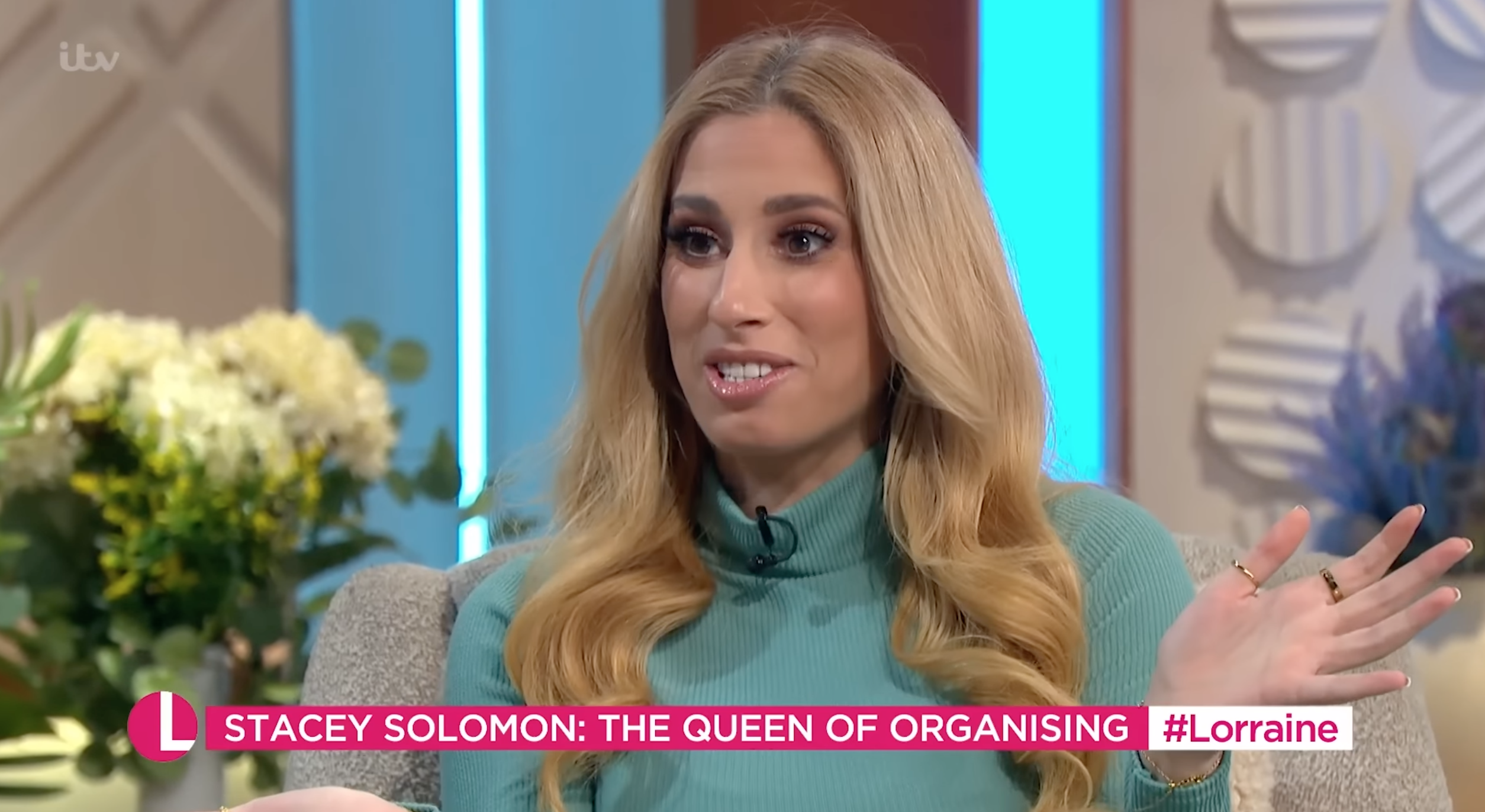 Stacey Solomon being interviewed on Lorraine