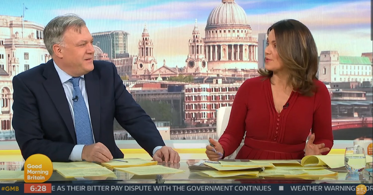 Ed Balls and Susanna Reid on GMB today 