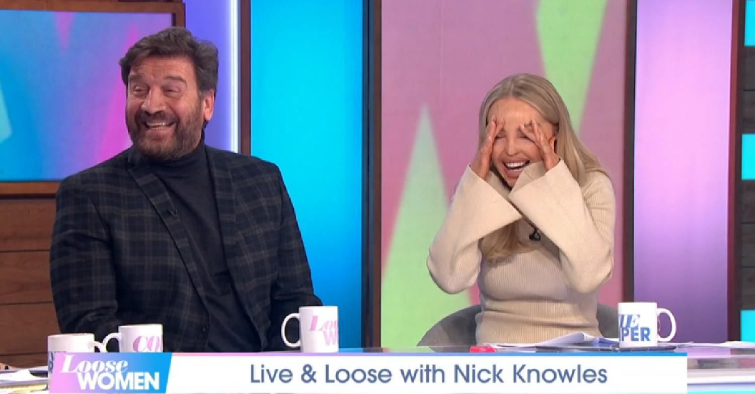 Nick Knowles and Katie Piper cringing on Loose Women today