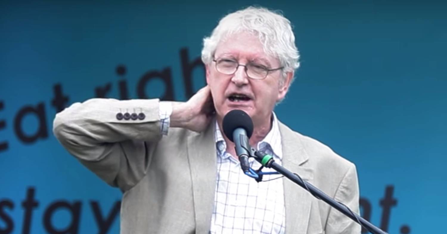 Chef Shaun Hill speaks into a microphone