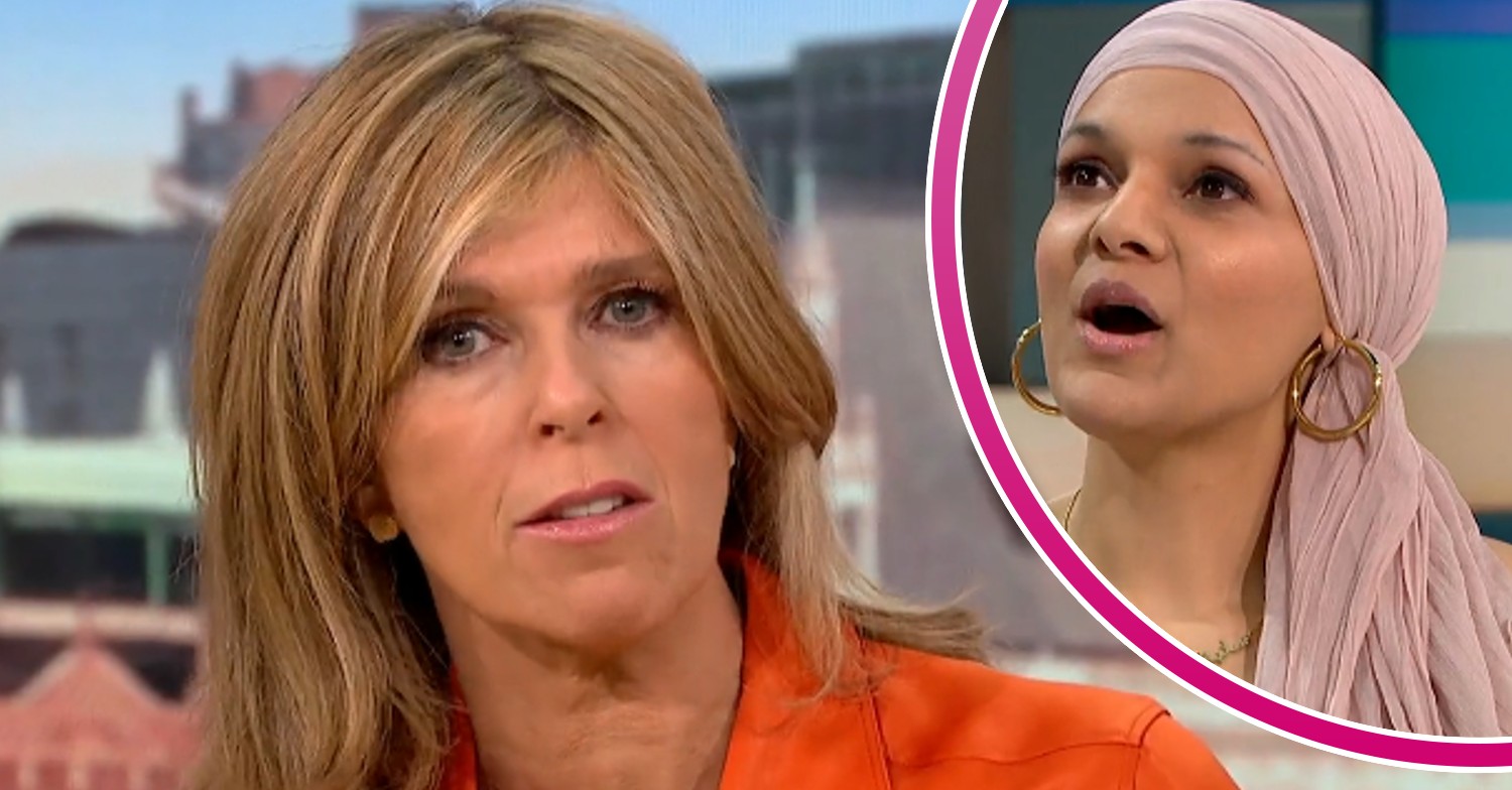Kate Garraway and guest speaking on GMB today