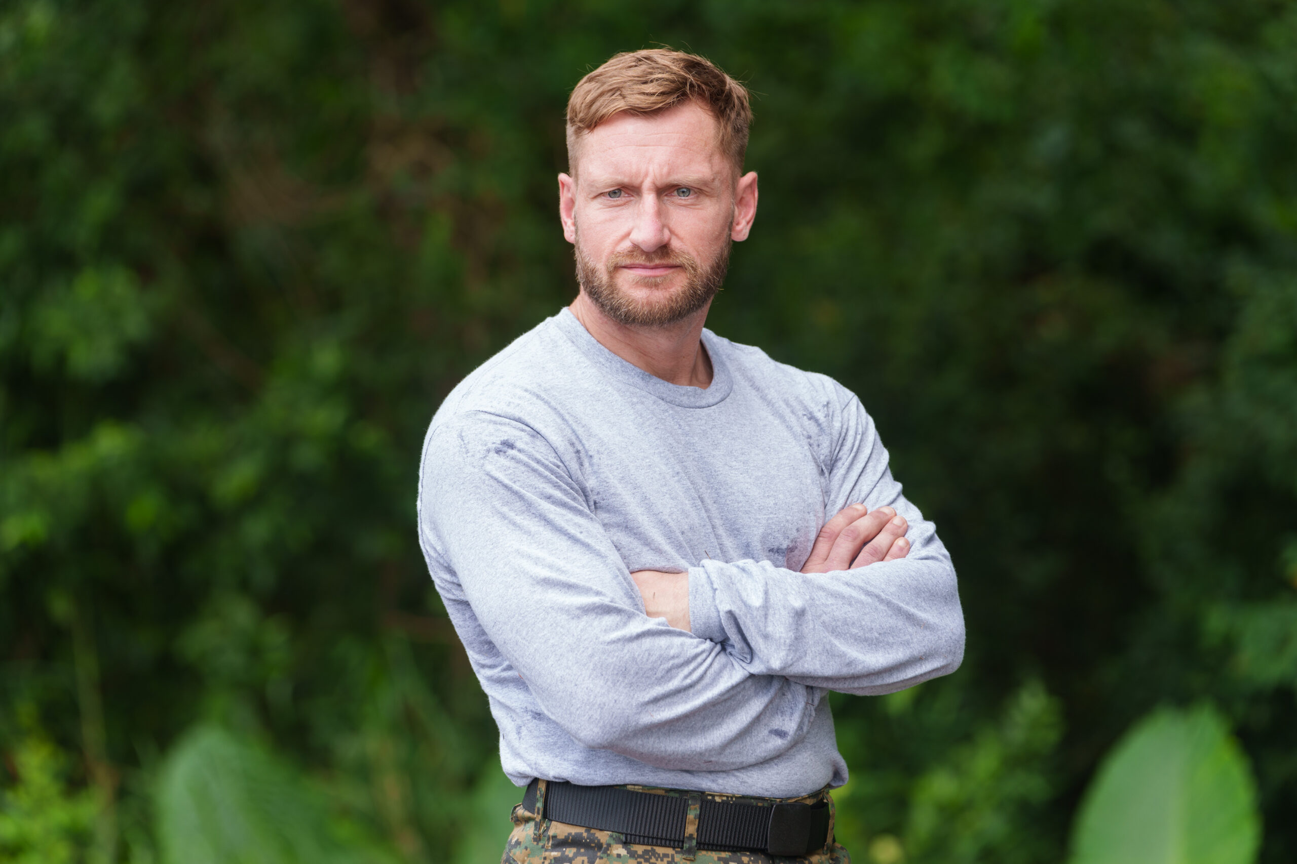 Grant folds his arms in SAS: Who Dares Wins Jungle Hell