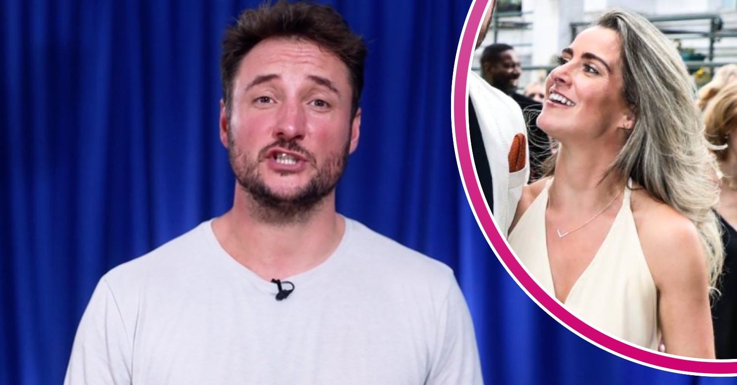 EastEnders star James Bye speaks to the camera, his wife looks at him