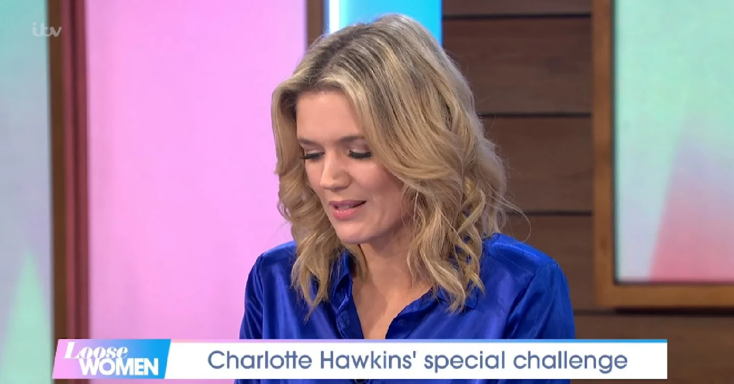 Charlotte Hawkins looking down on Loose Women 