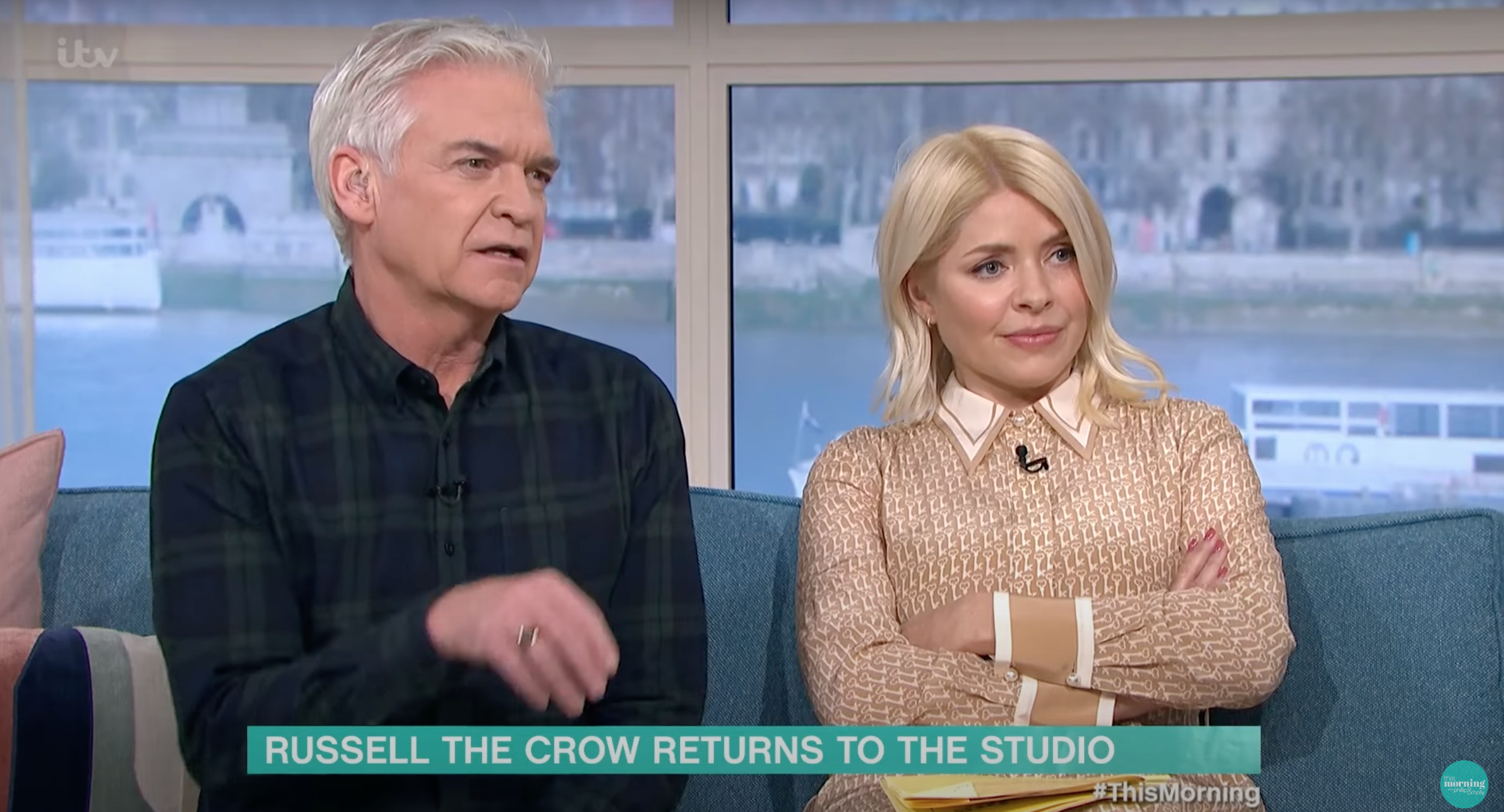 Holly Willoughby looking nervous on This Morning