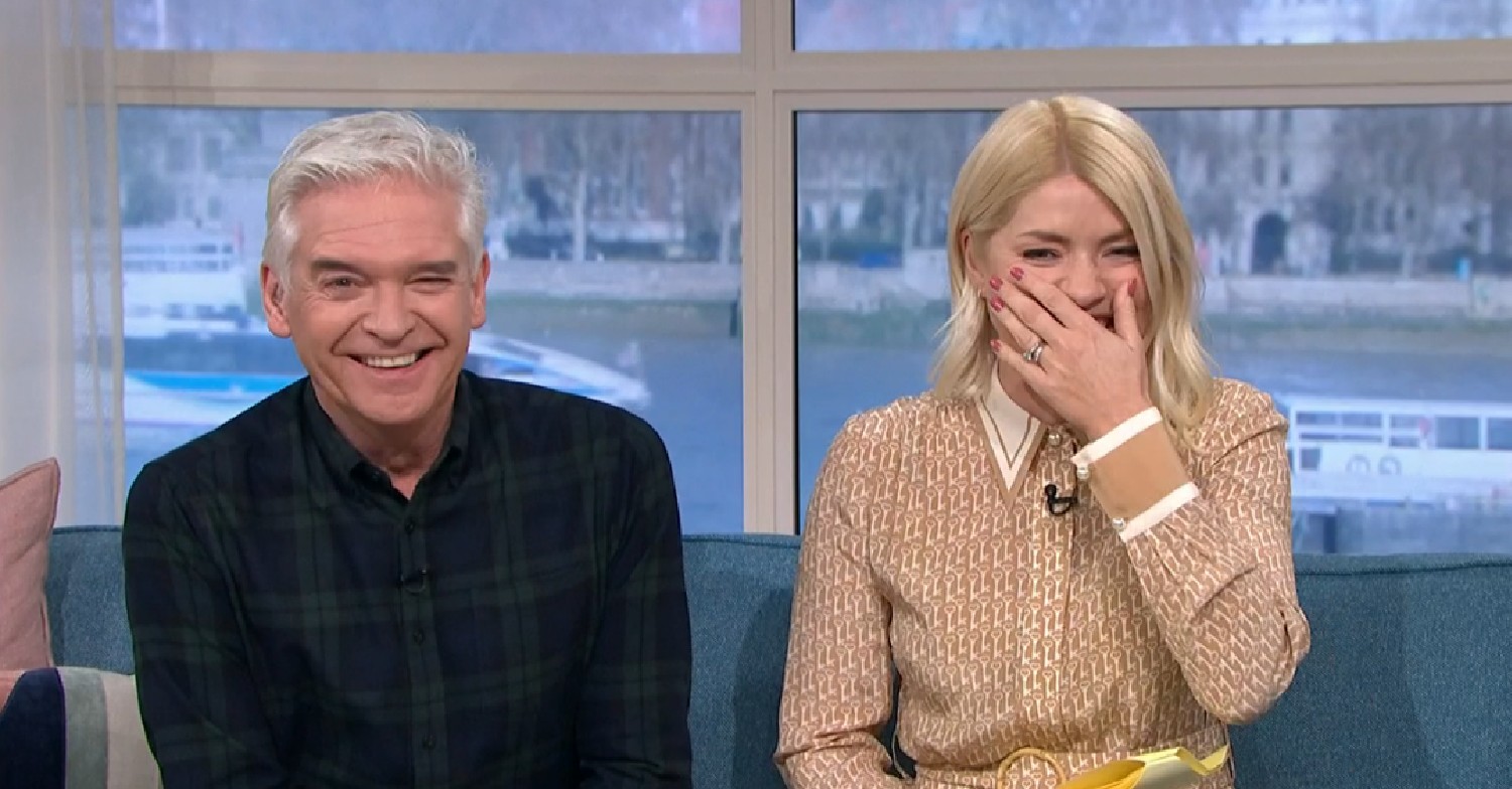 Phillip Schofield and Holly Willoughby giggling on This Morning today