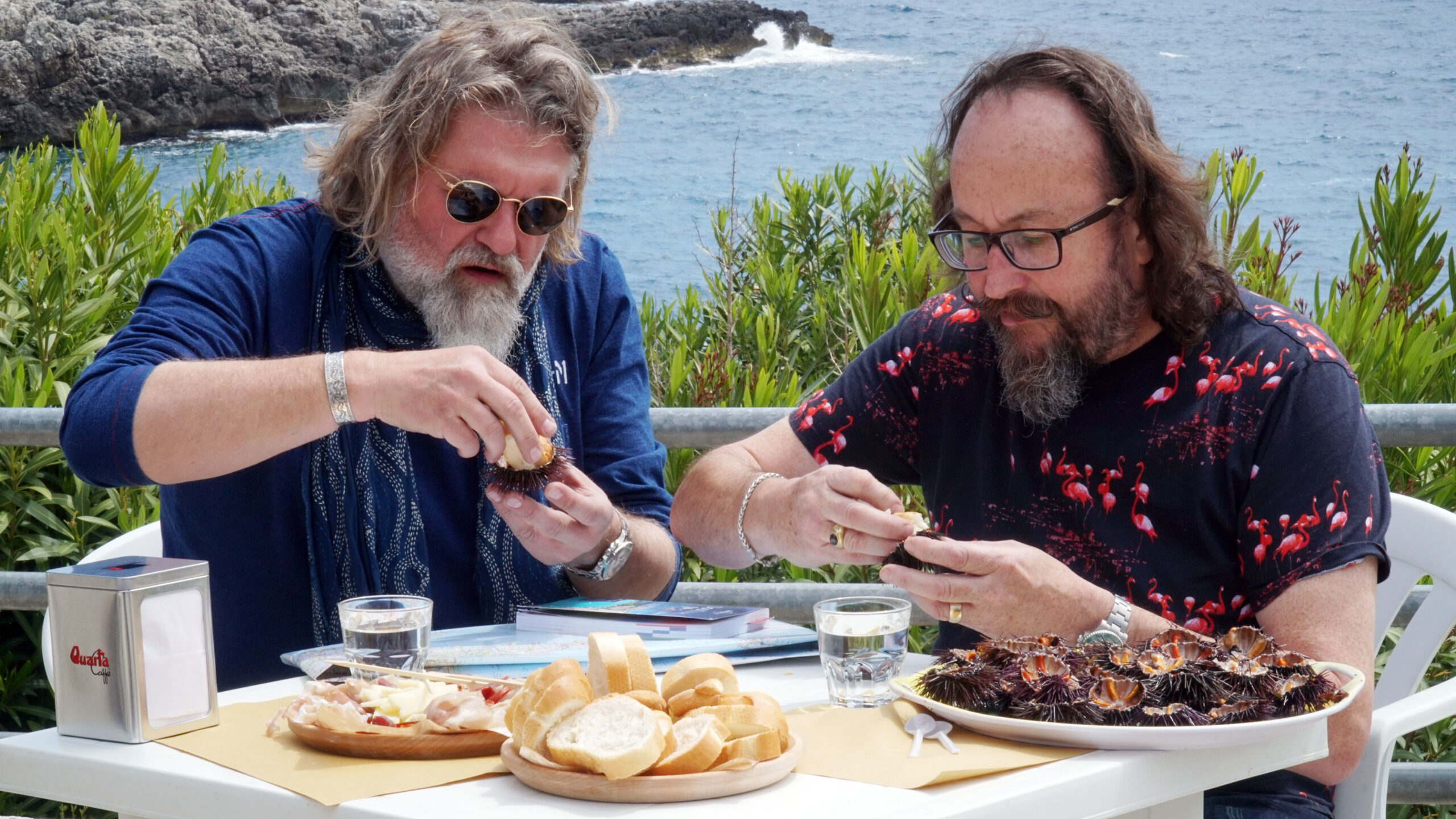 The Hairy Bikers eating on their Mediterranean Adventure 
