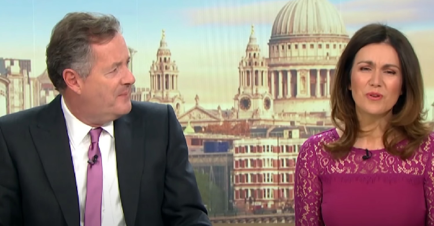 Piers Morgan looks at Susanna Reid on GMB