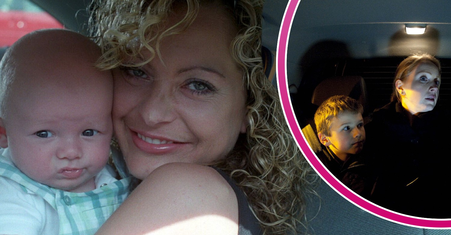 Maxine and Joshua Peacock with an inset of Claire and Joshua