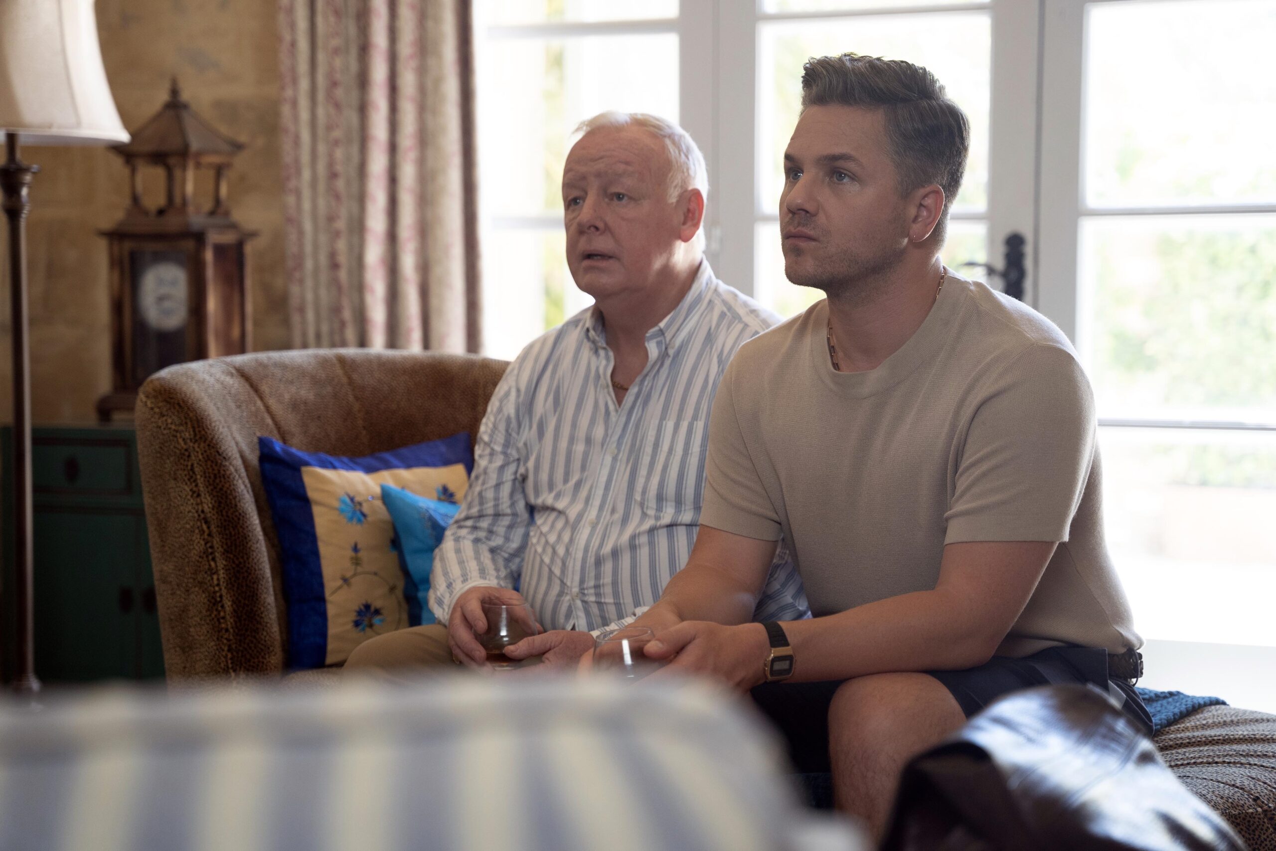 David and George talk to Jean in The Madame Blanc Mysteries