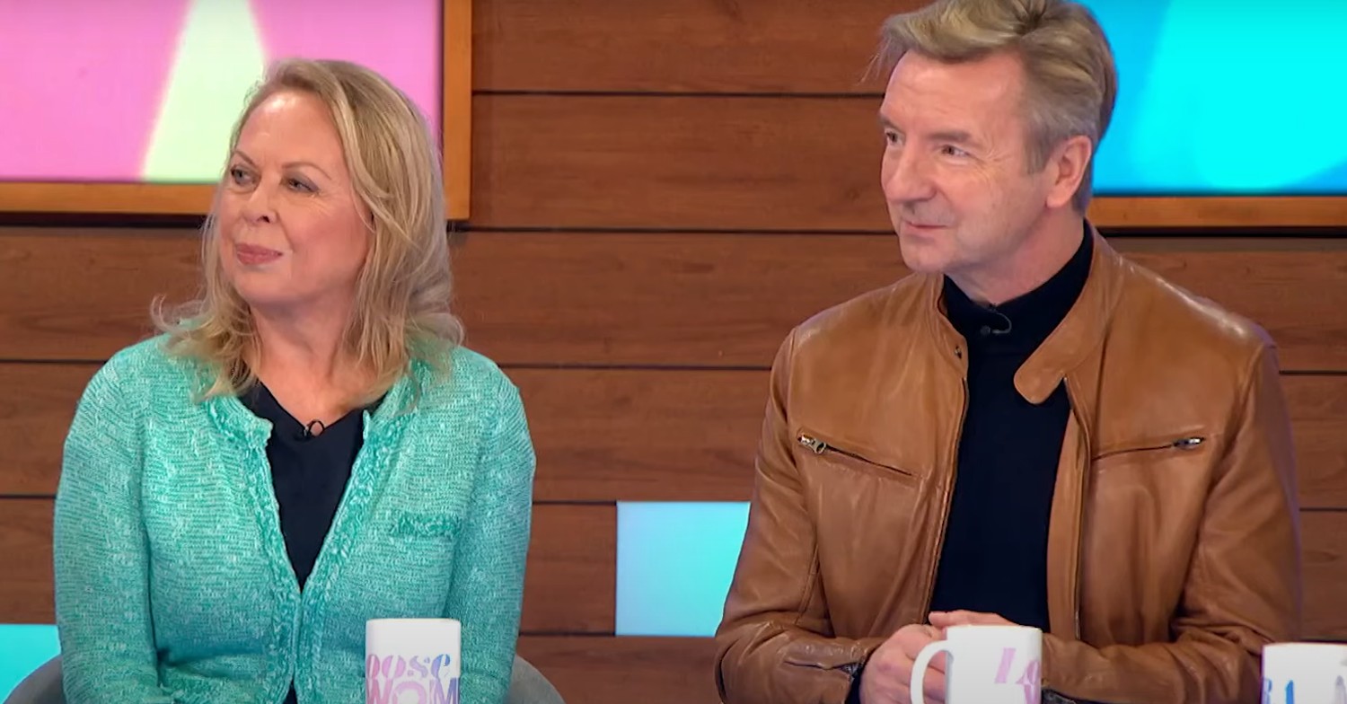 Dancing On Ice 2023 stars Torvill and Dean sitting together on Loose Women