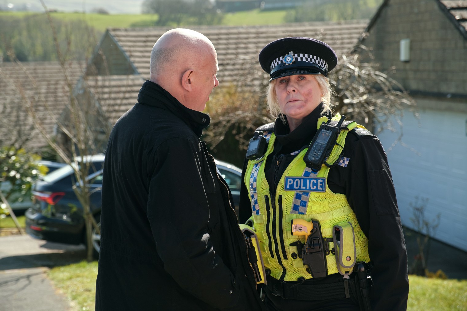 Catherine has an injured face in Happy Valley series 3