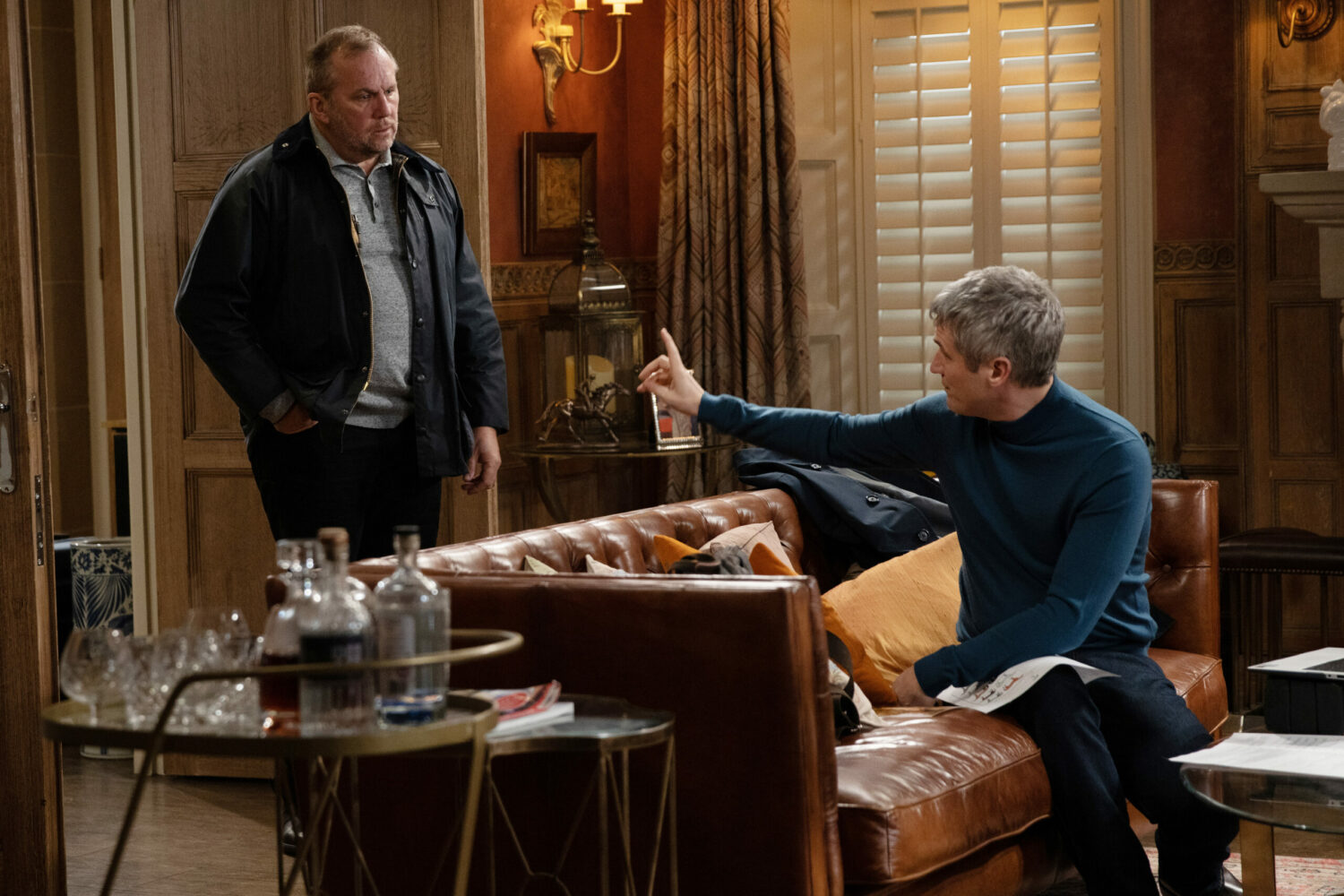 Emmerdale's Will and Caleb are arguing at Home Farm