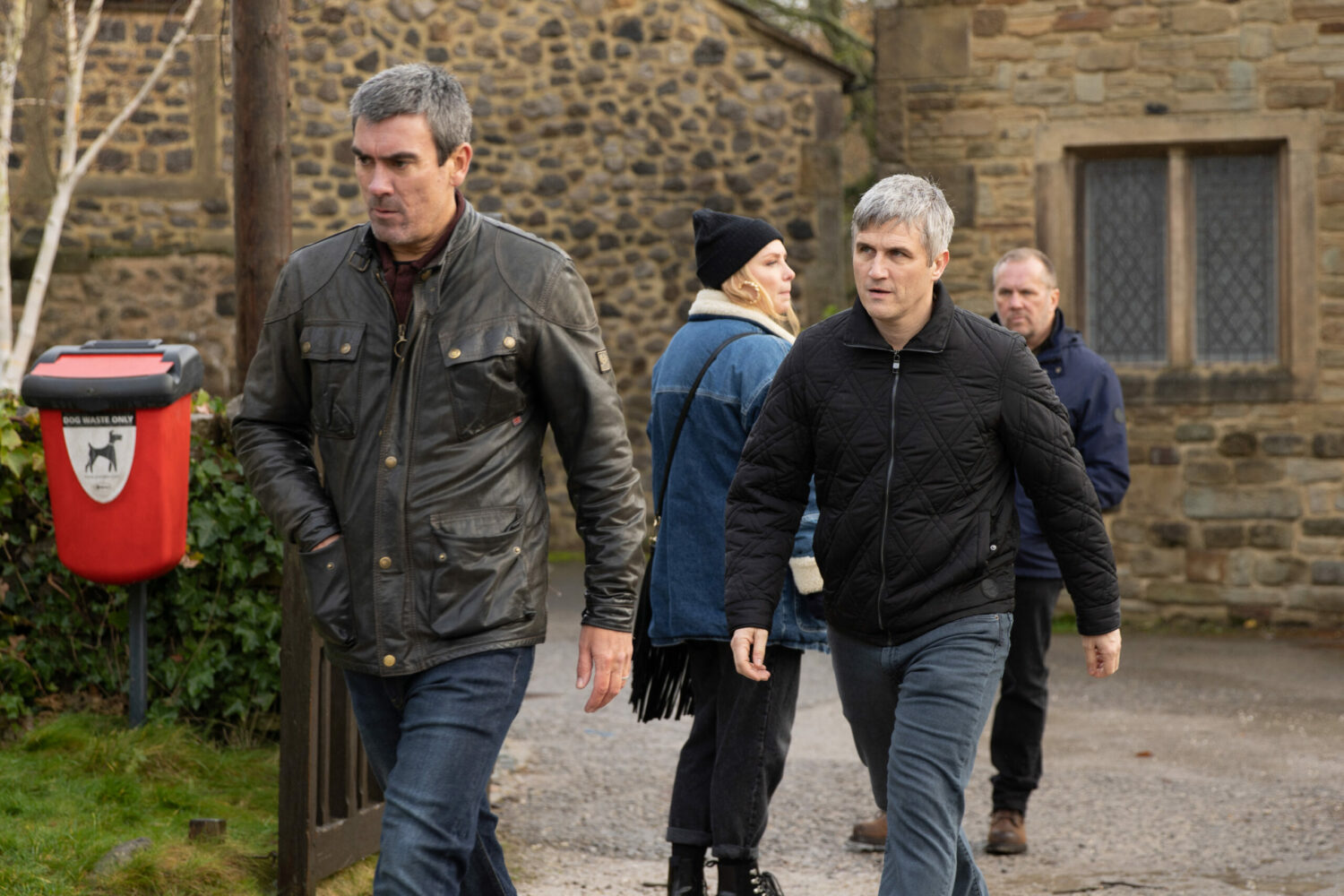 Annoyed Cain Dingle storms off as Caleb follows him