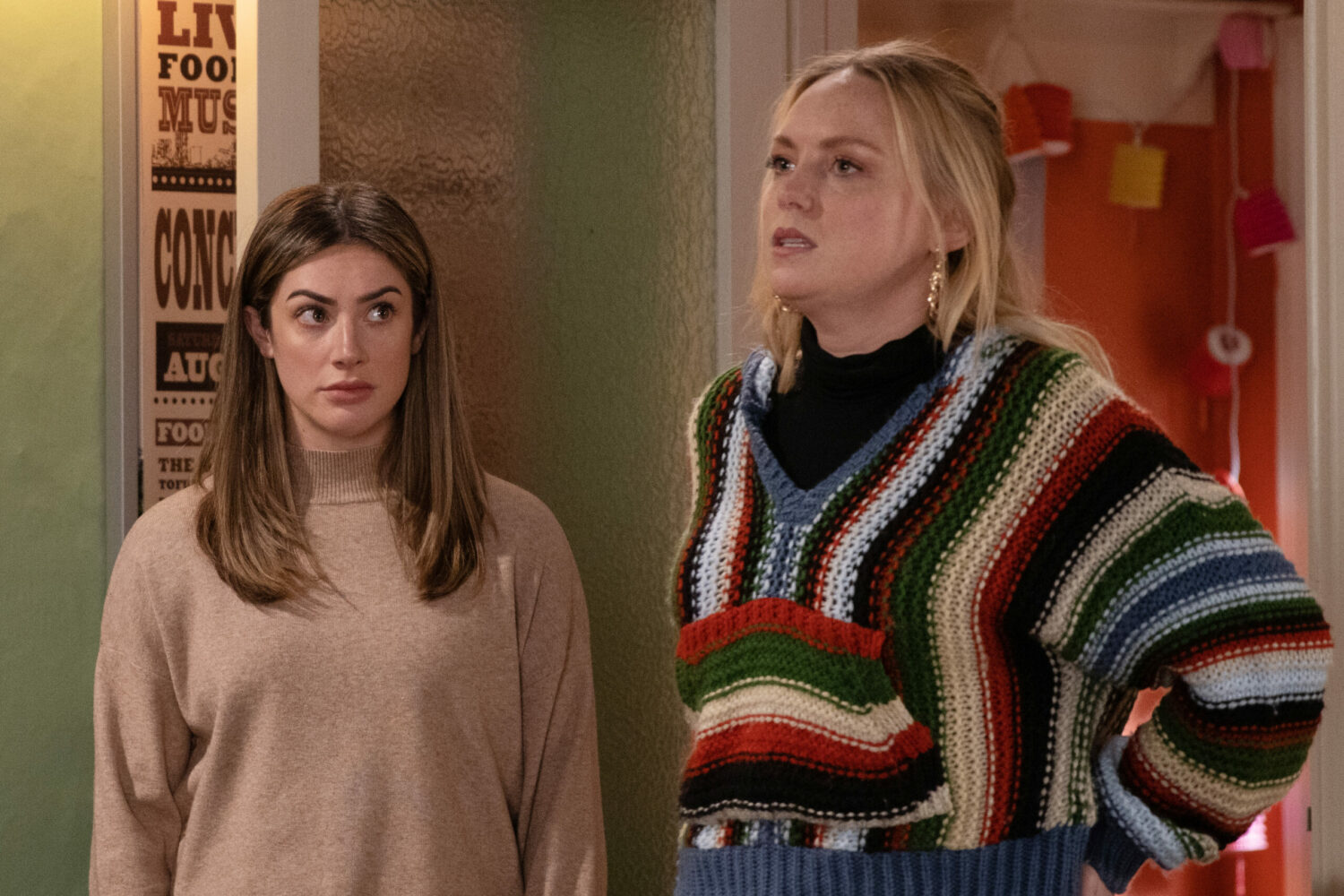 Victoria Sugden raises her eyebrows at annoyed Amy Wyatt