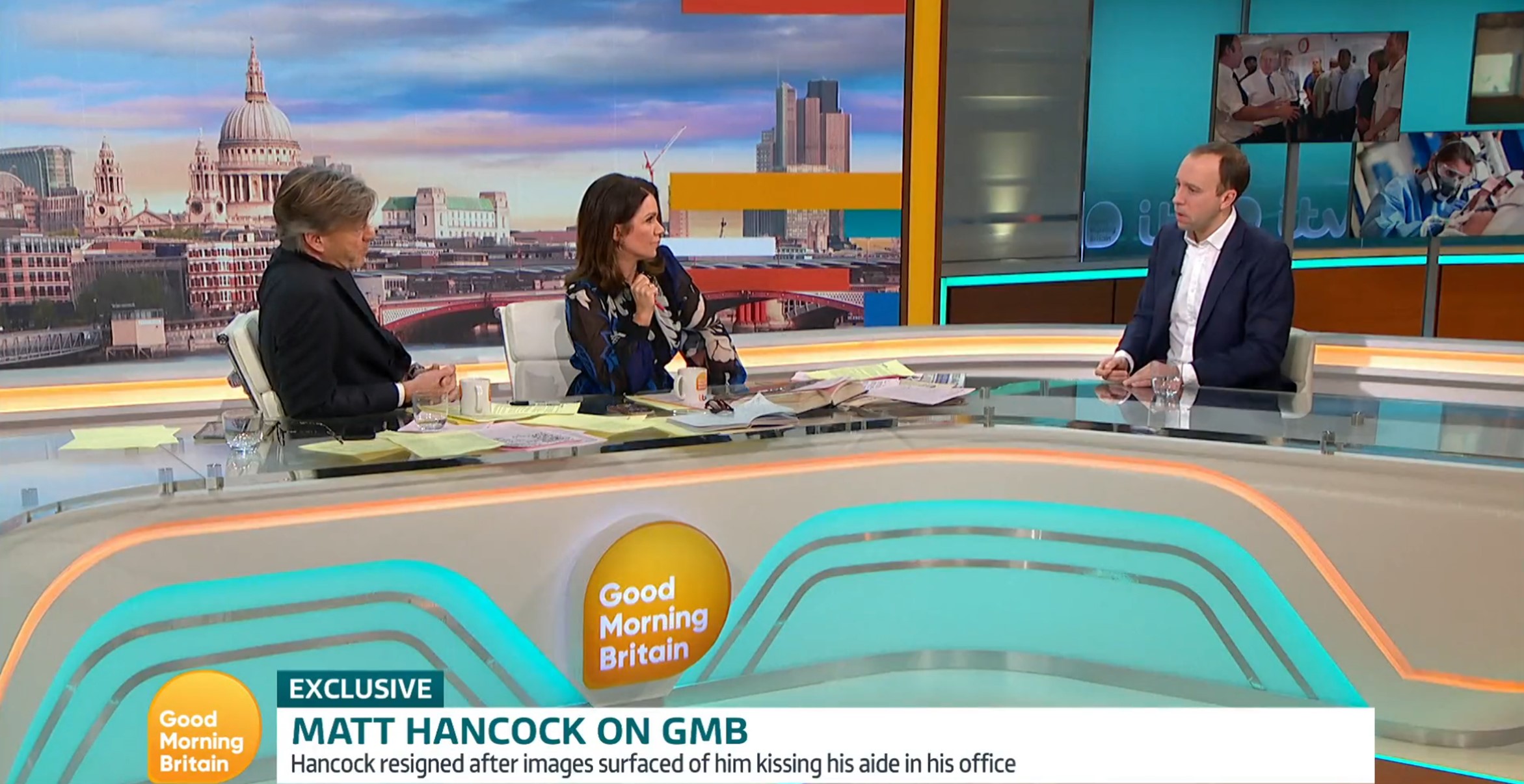 Richard and Susanna interviewing Hancock on GMB
