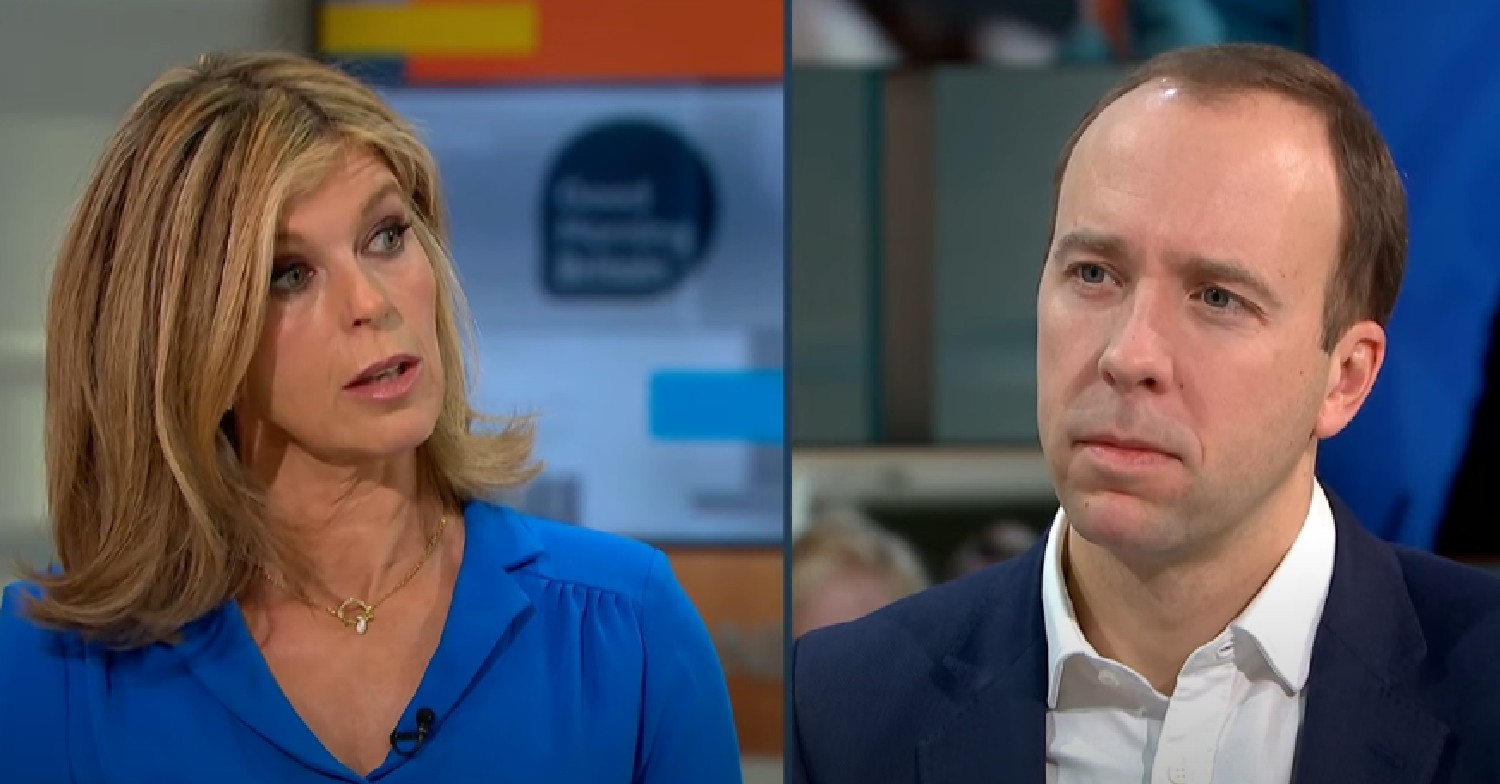 Kate Garraway and Matt Hancock side-by-side on GMB